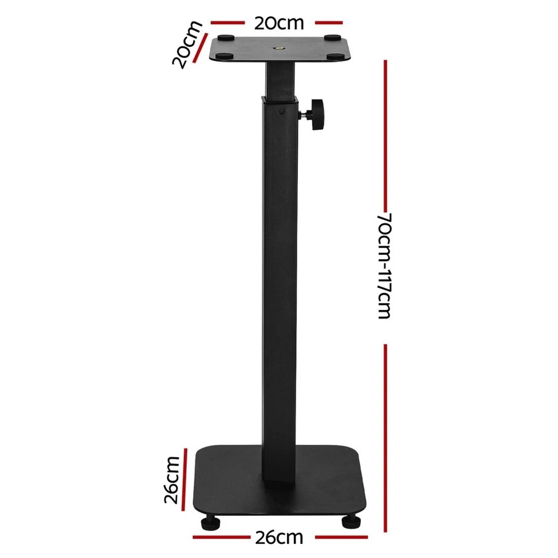 2 Alpha Speaker Stand 70-117cm Adjustable Height 2pcs - Black, 2 of 6