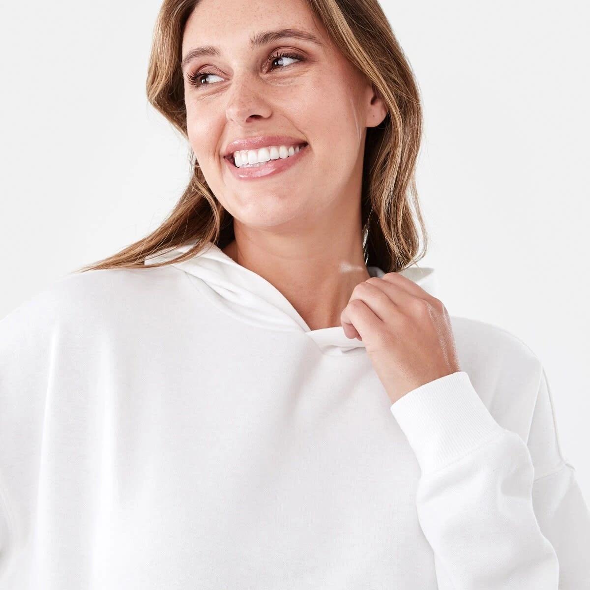 4 Active Womens Core Pop Over Hoodie ECRU, 4 of 6