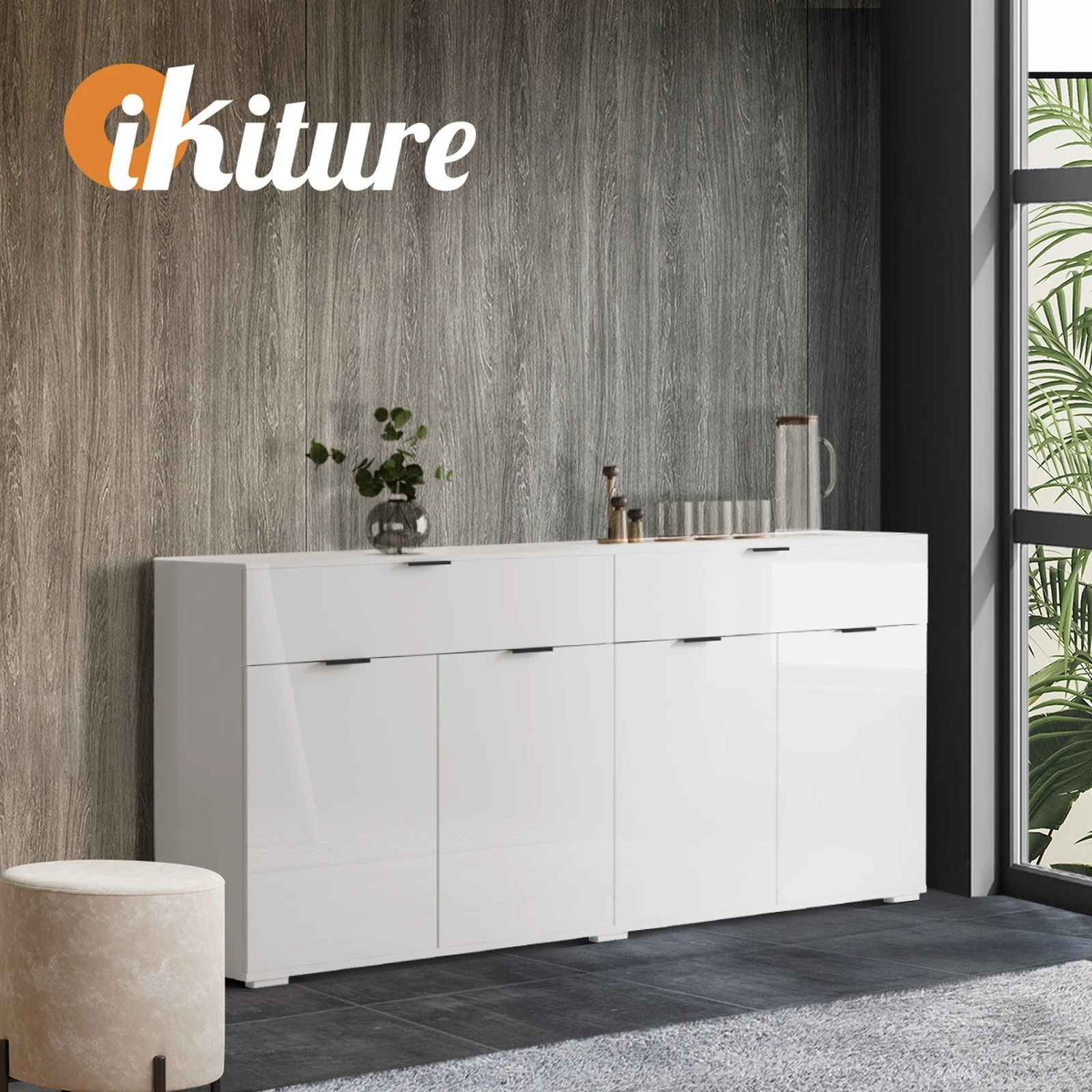 5 Oikiture Sideboard Buffet High Gloss
 - White, 5 of 10