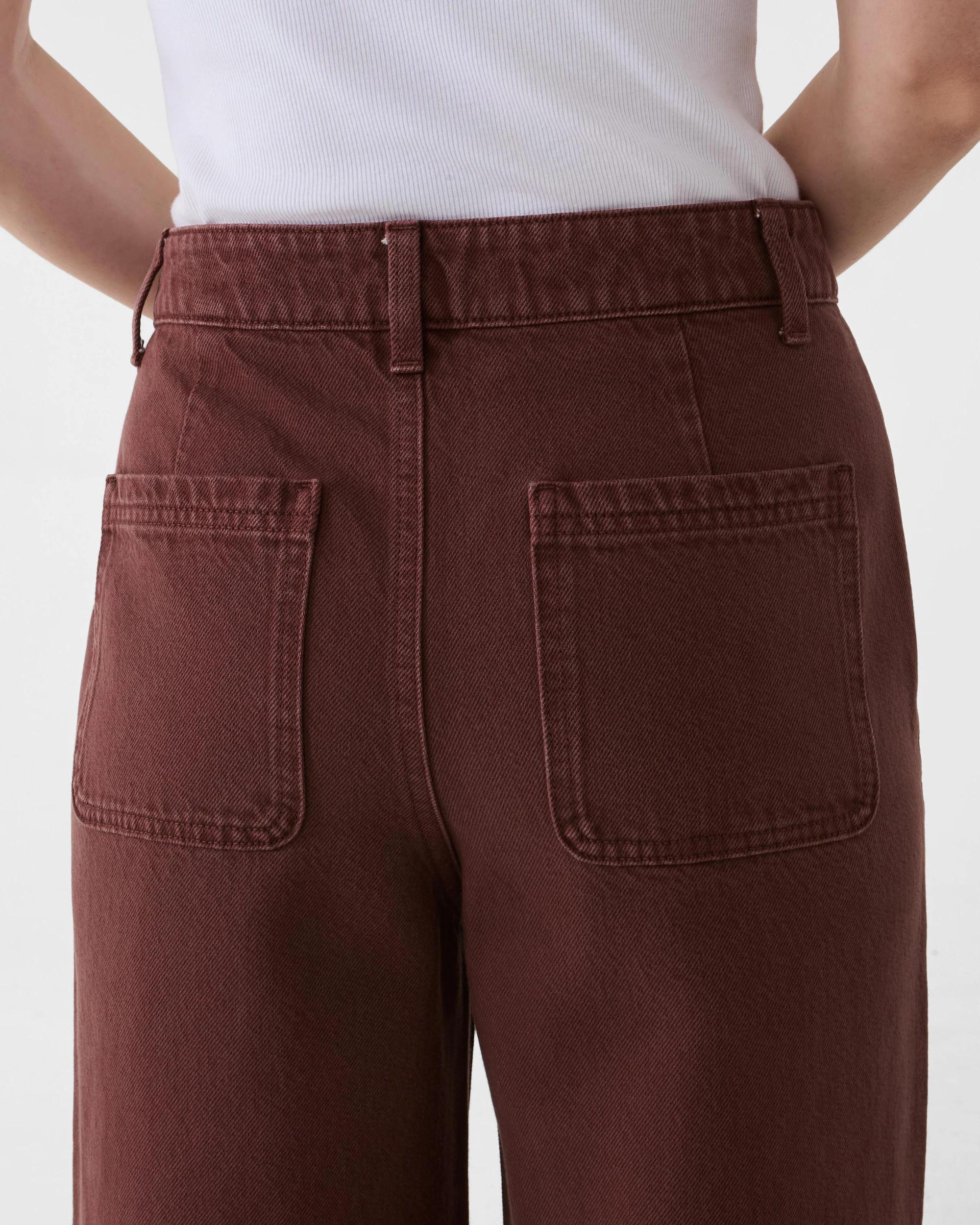 5 Wide Leg Pocket Jeans Burnt Rust, 5 of 6