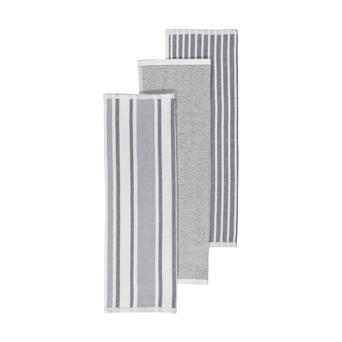1 3 Pack Grey Stripe Tea Towels, 1 of 7