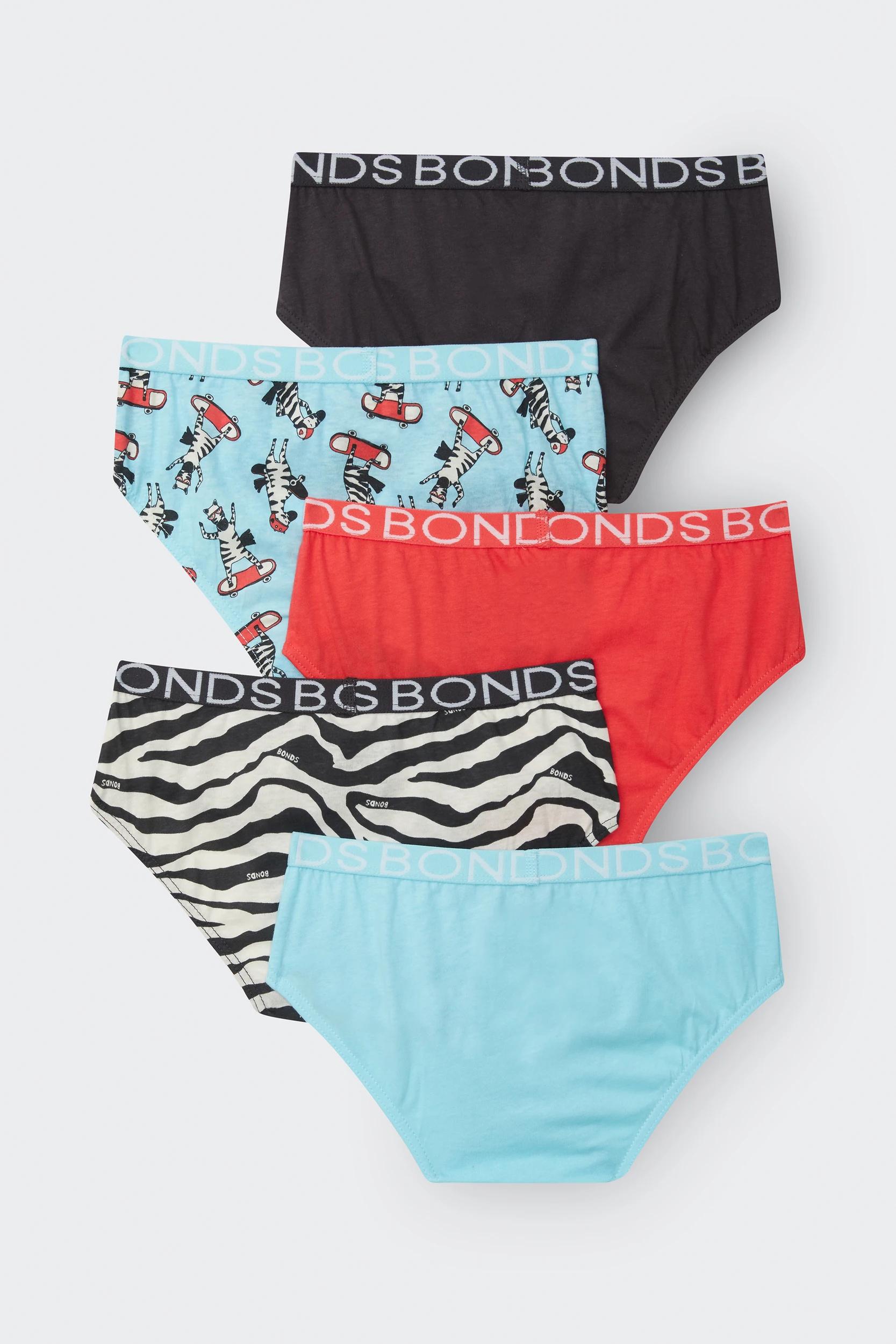 2 Bonds 5 Pack Older Boys Briefs SKATING ZEBRA, 2 of 4