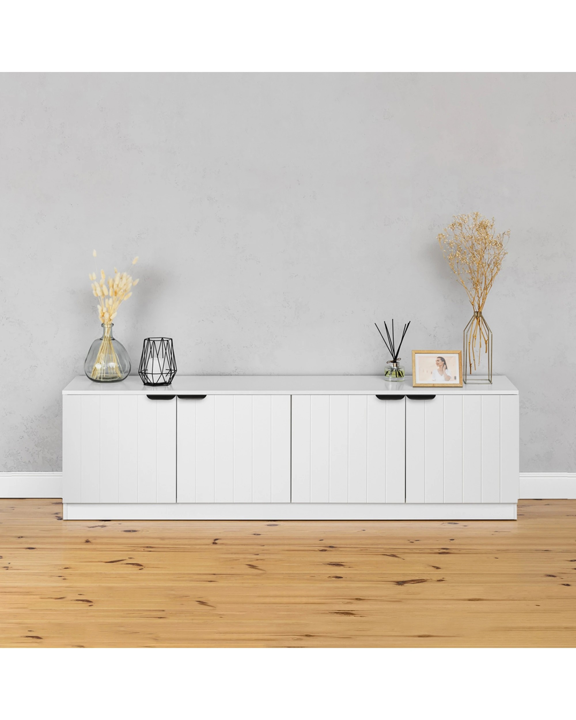 3 European Cabinetry Bucharest VJ Panel TV Unit Pull Handle - White, 3 of 4