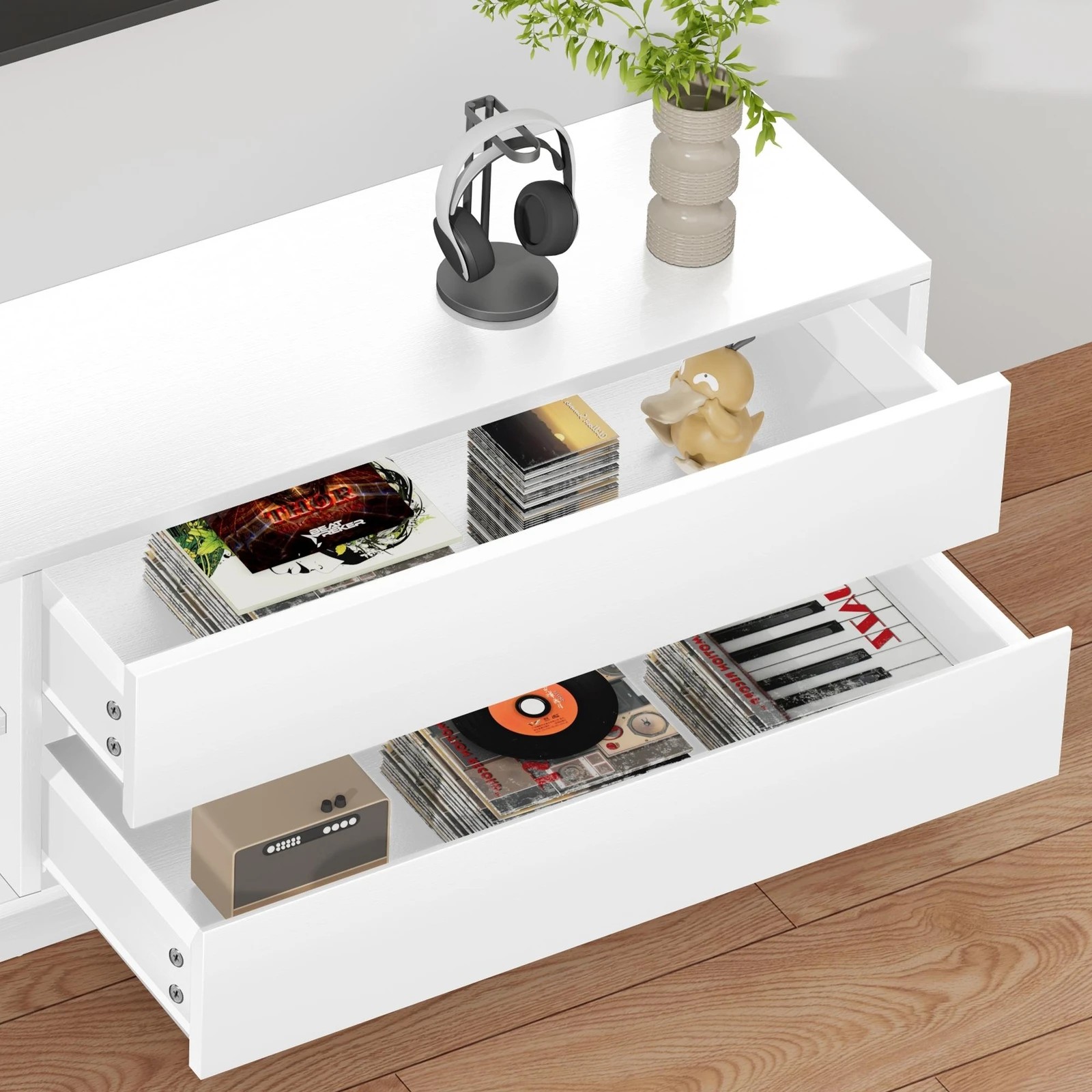 5 Alfordson Entertainment Unit TV Cabinet Stand Storage Drawer 180cm - White, 5 of 9
