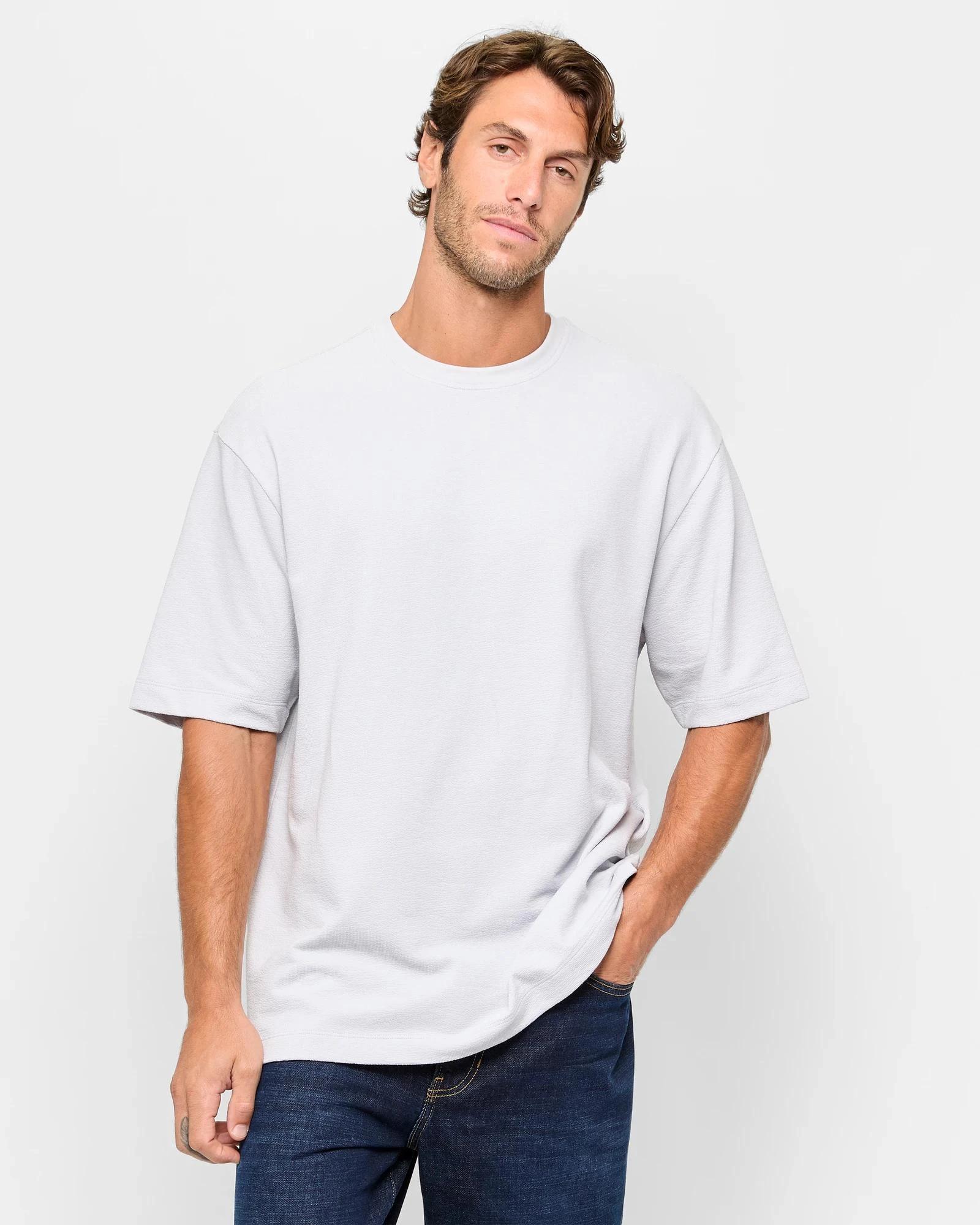 1 Target Australian Cotton Blend Relaxed Textured T-Shirt LIGHT BLUE, 1 of 5