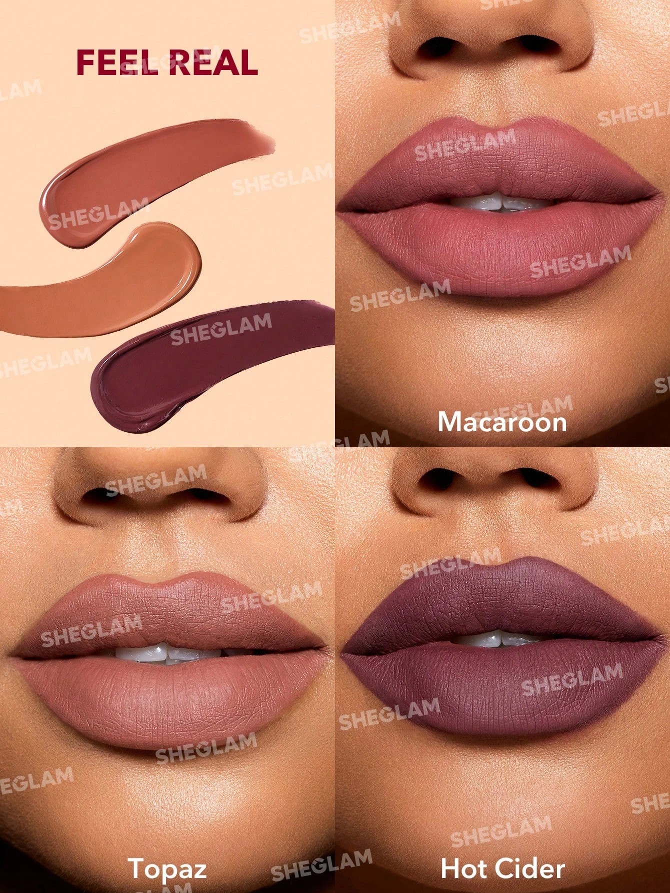 3 SHEGLAM 3 Piece Matte Allure Mini Liquid Lipstick Set - Feel Real, 3 of 5