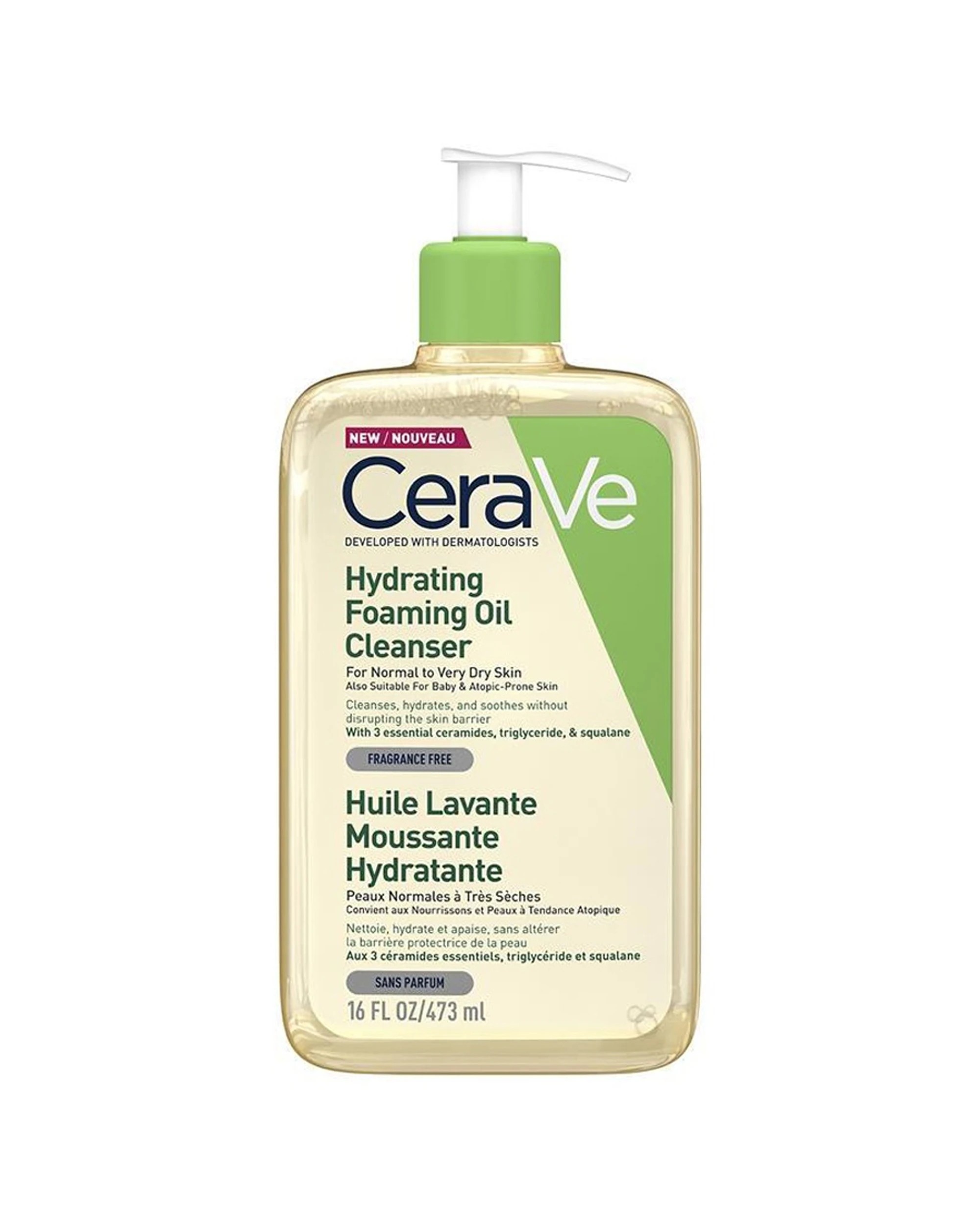 1 CeraVe Hydrating Foaming Oil Cleanser Moisturising Face Wash 473ml, 1 of 1