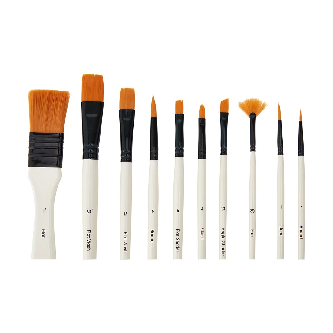 6 10 Piece Paint Brush Set in Wallet, 6 of 8