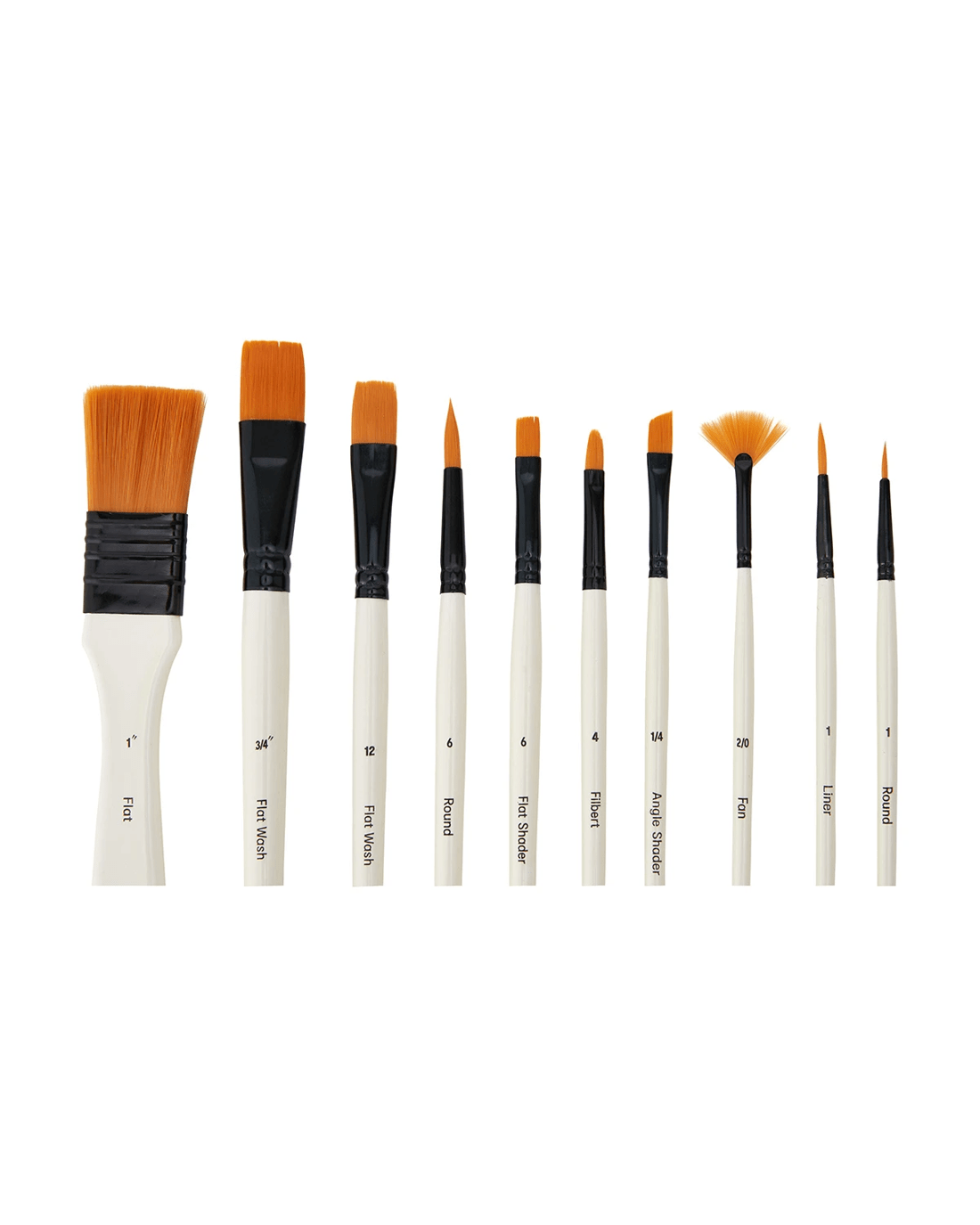 6 10 Piece Paint Brush Set in Wallet, 6 of 8