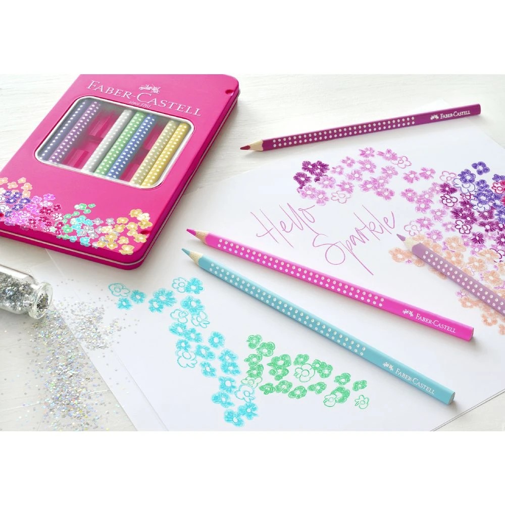 3 Faber-Castell Colour Pencil Tin Sparkle 12 Pack, 3 of 3