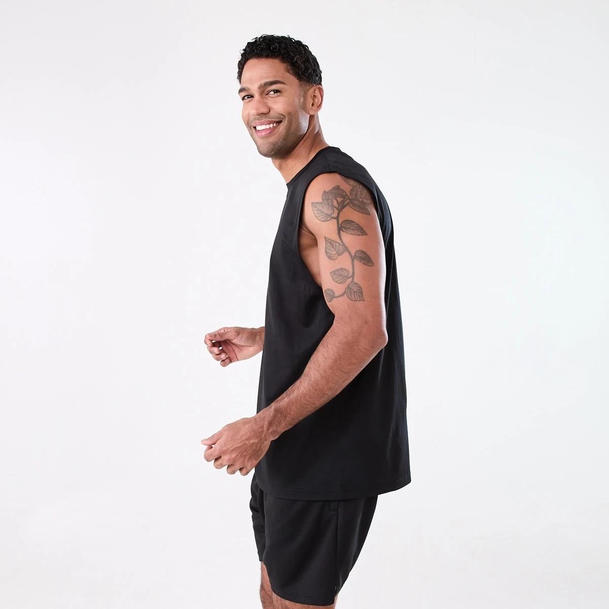 2 Active Mens Training Oversized Muscle BLACK, 2 of 5