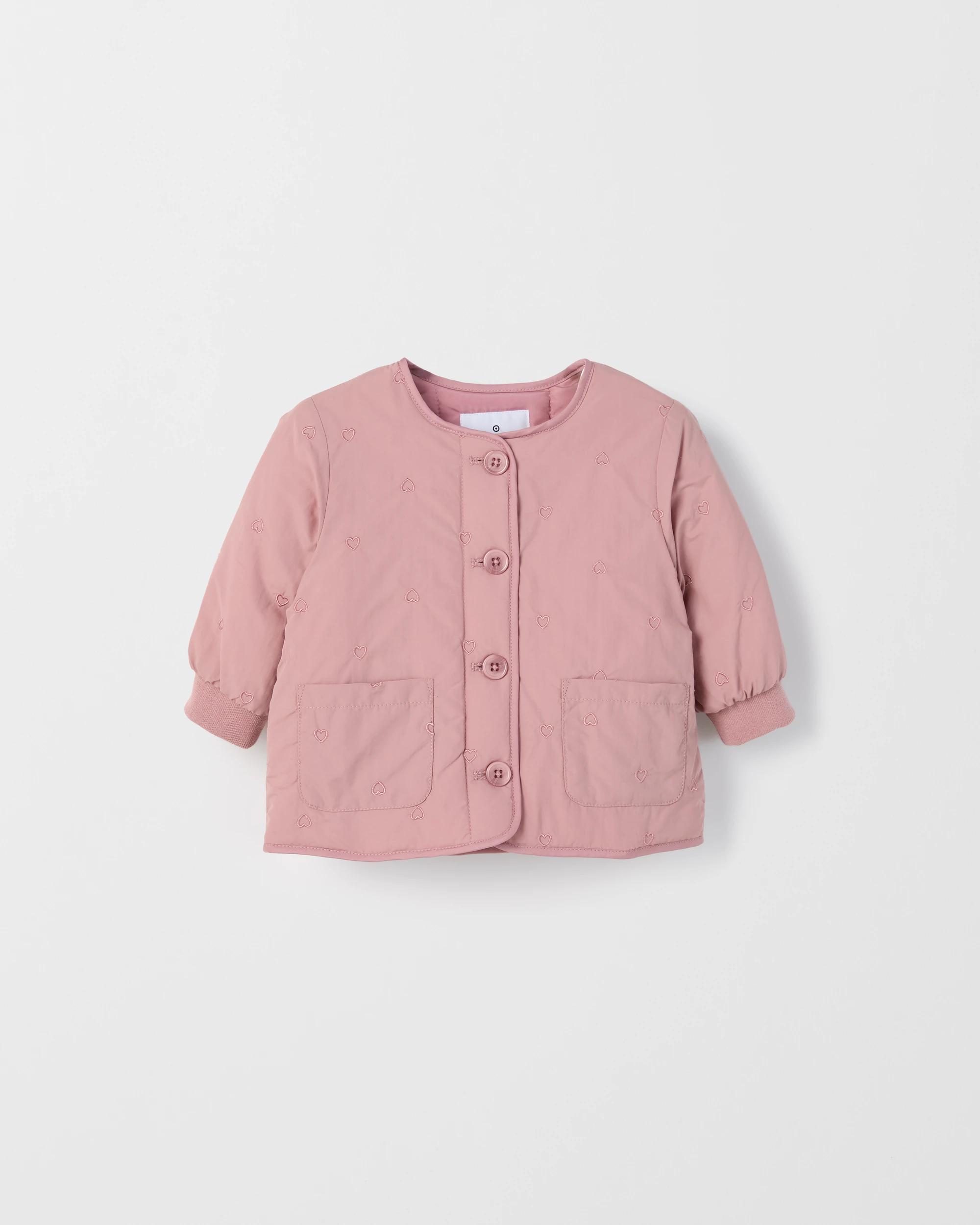 5 Target Baby Long Sleeve Embroidered Jacket DUSTY PINK, 5 of 6