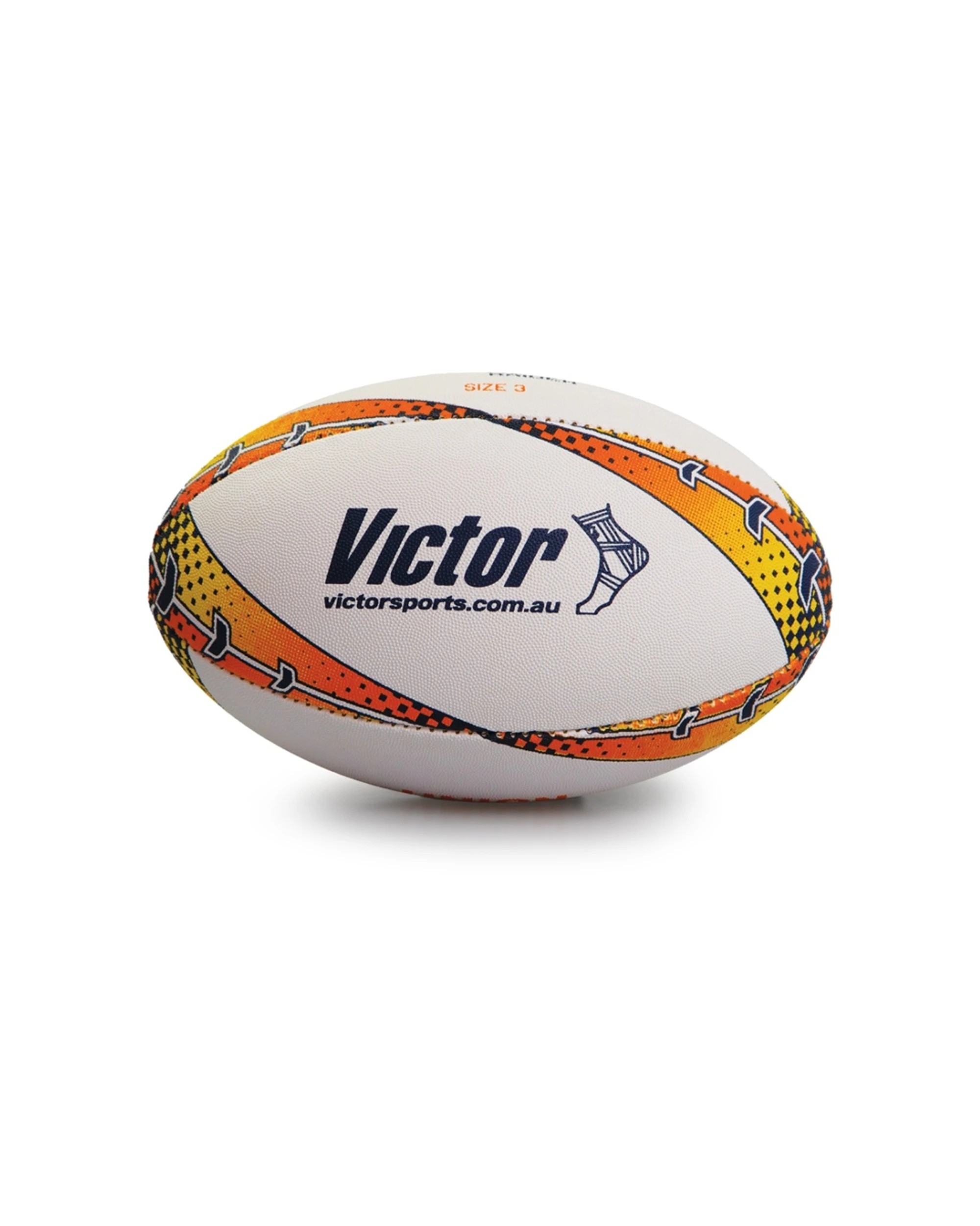 1 Victor Sports Rugby Union Ball Raider Training Durable Hand Stitched Size 3 - Multi, 1 of 2