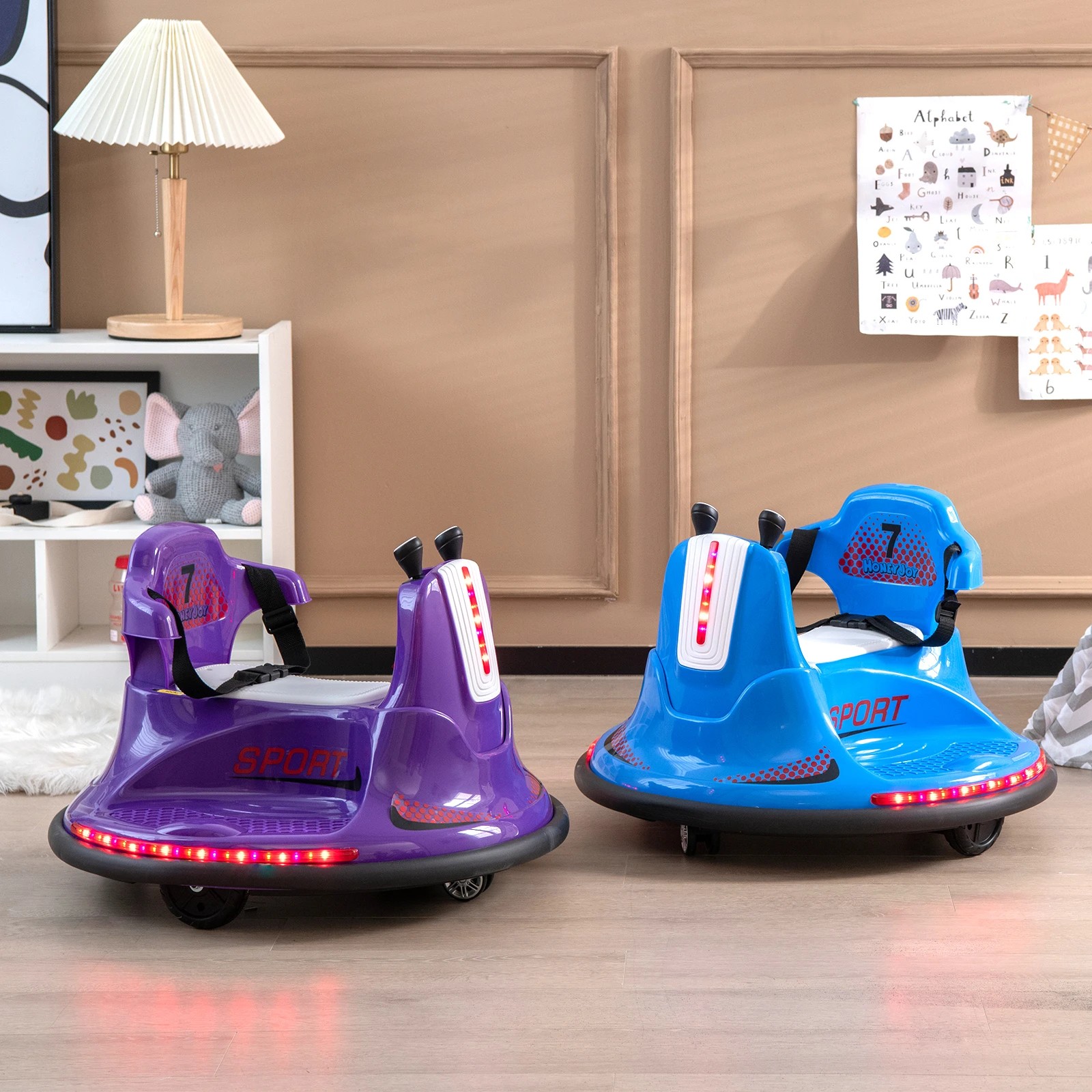 5 Costway 360° Spin Kids Bumper Car Electric Ride On Toy Vehicle - Blue, 5 of 6