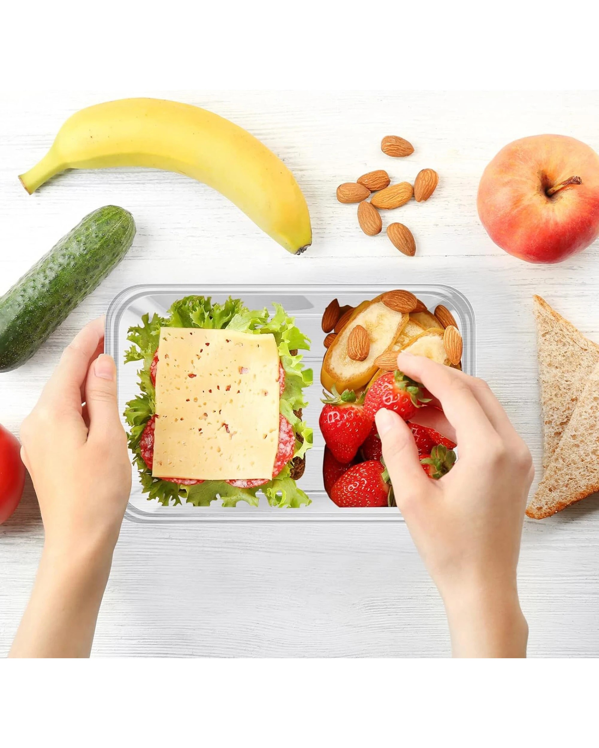 6 BR Home 500 Pack 350ml Food Containers Plastic Meal Prep Storage, 6 of 7