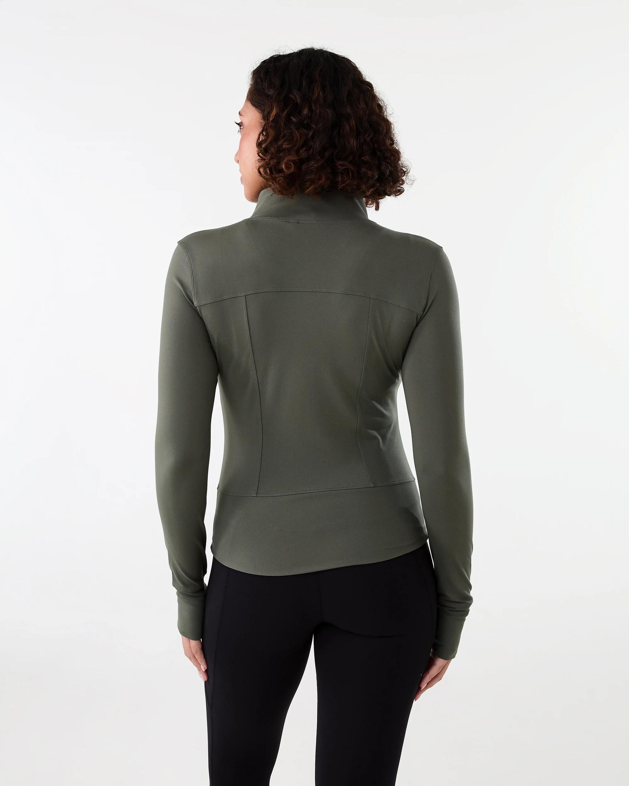 4 Active Womens Long Sleeve Ultrasoft Jacket Cargo Grn, 4 of 7