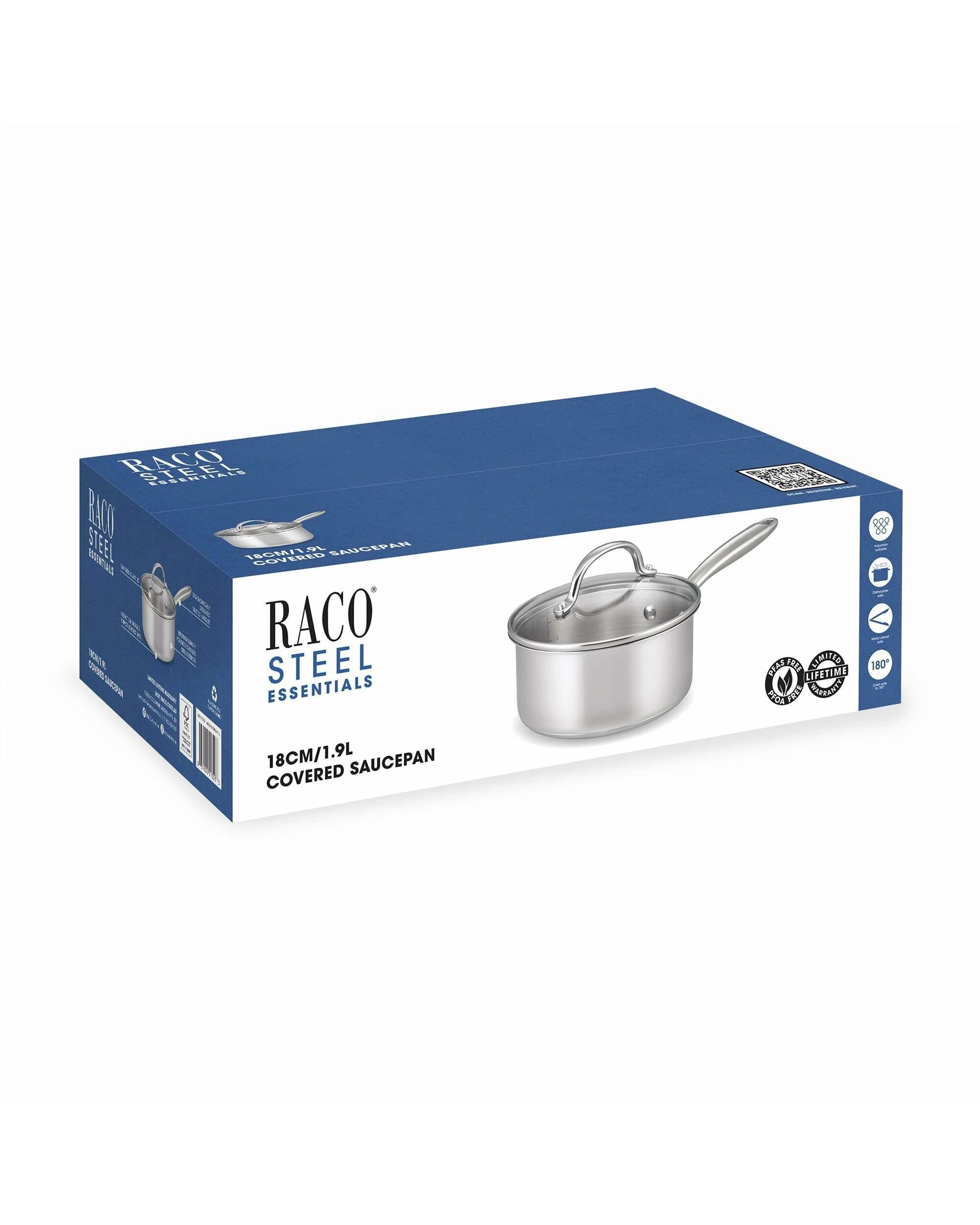 2 RACO Steel Essentials Stainless Steel Induction Covered Saucepan 18cm/1.9L - Silver, 2 of 2