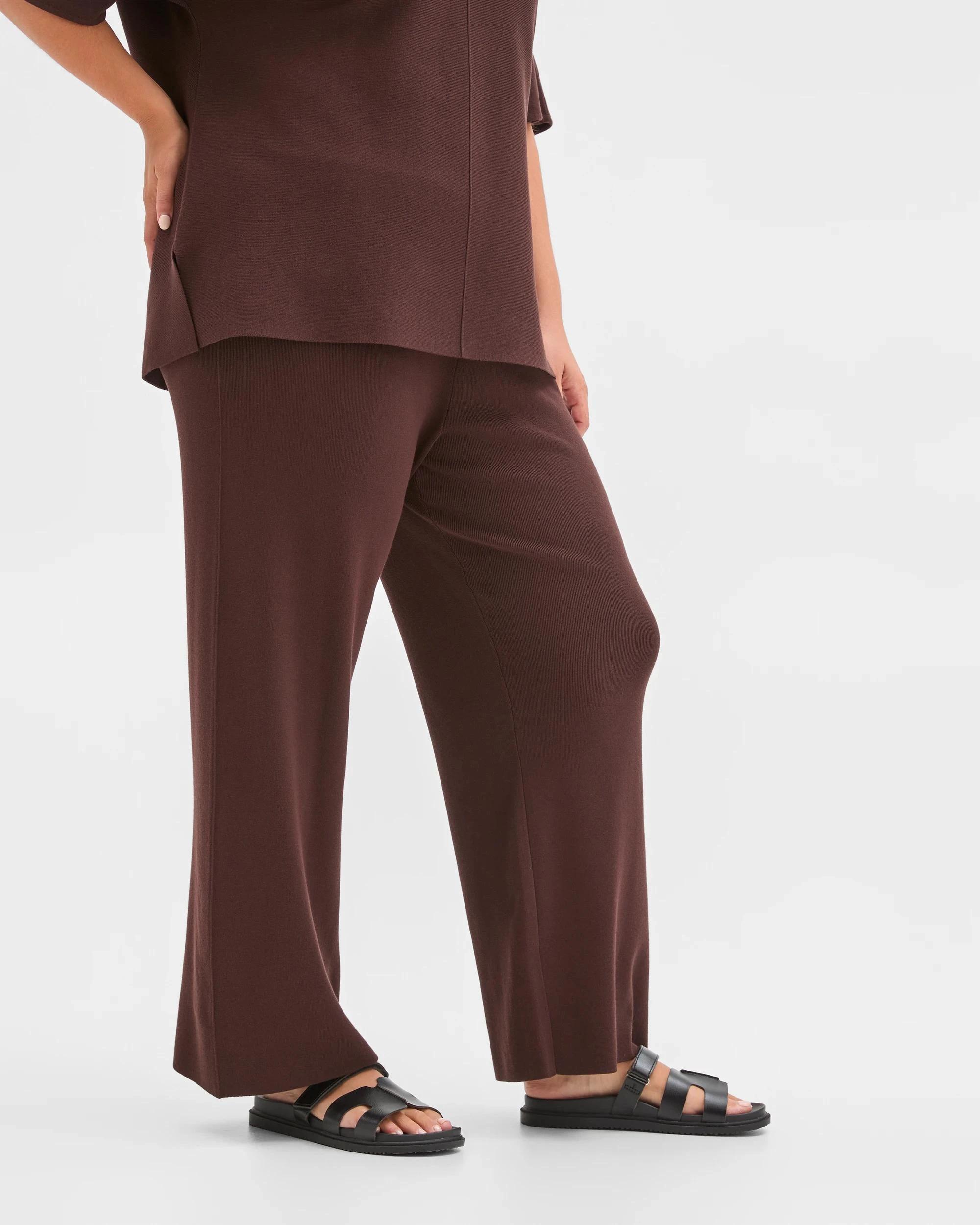 2 Target Curve Plus Size Crepe Knit Pants ESPRESSO, 2 of 5