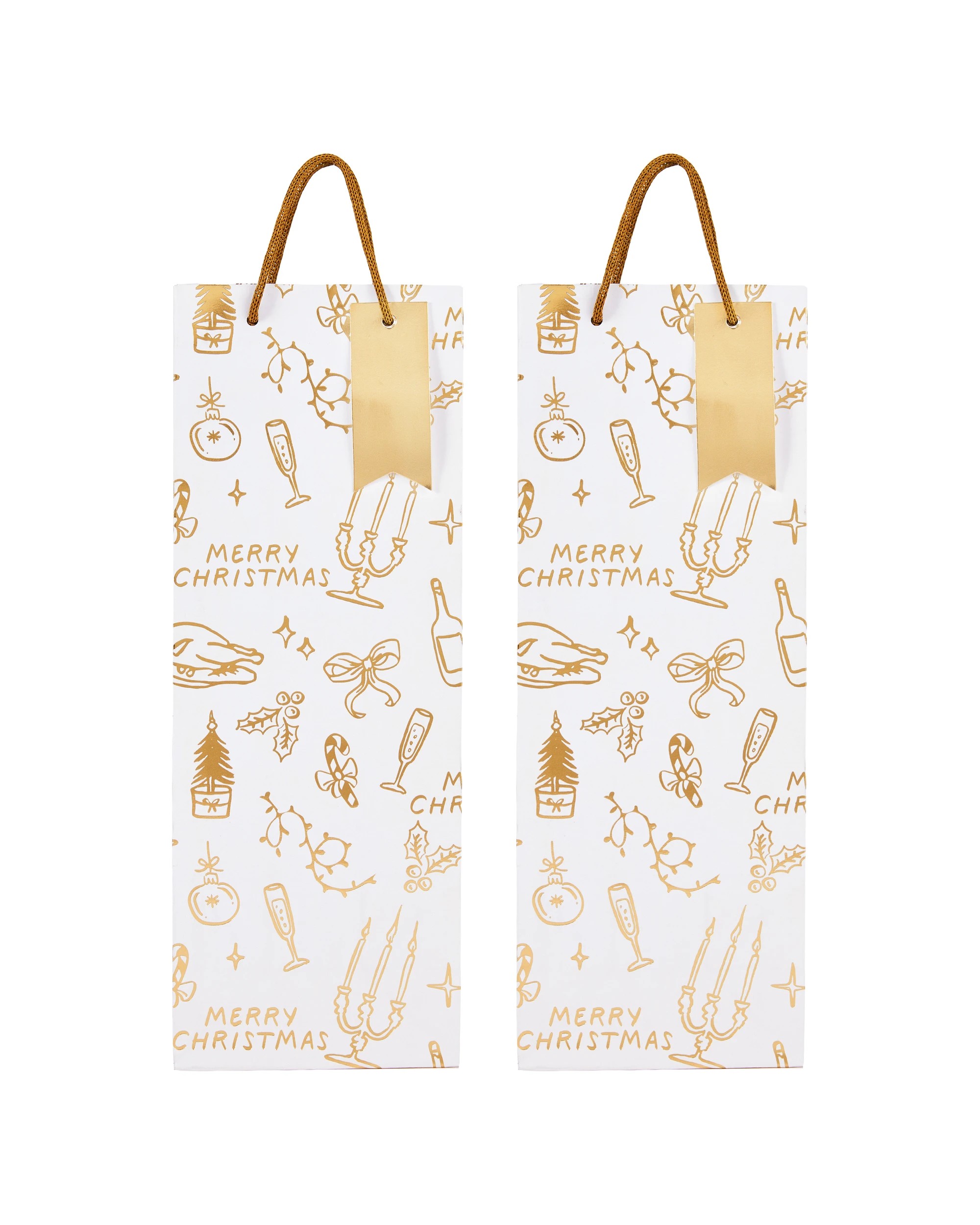 3 2 Pack Merry Icons Bottle Bags, 3 of 5