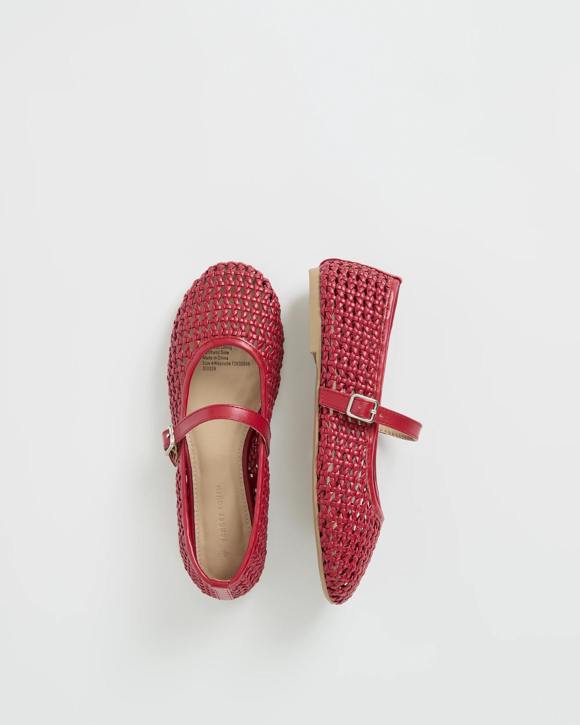 3 Target Youth Weave Ballet Flats BURGUNDY, 3 of 3