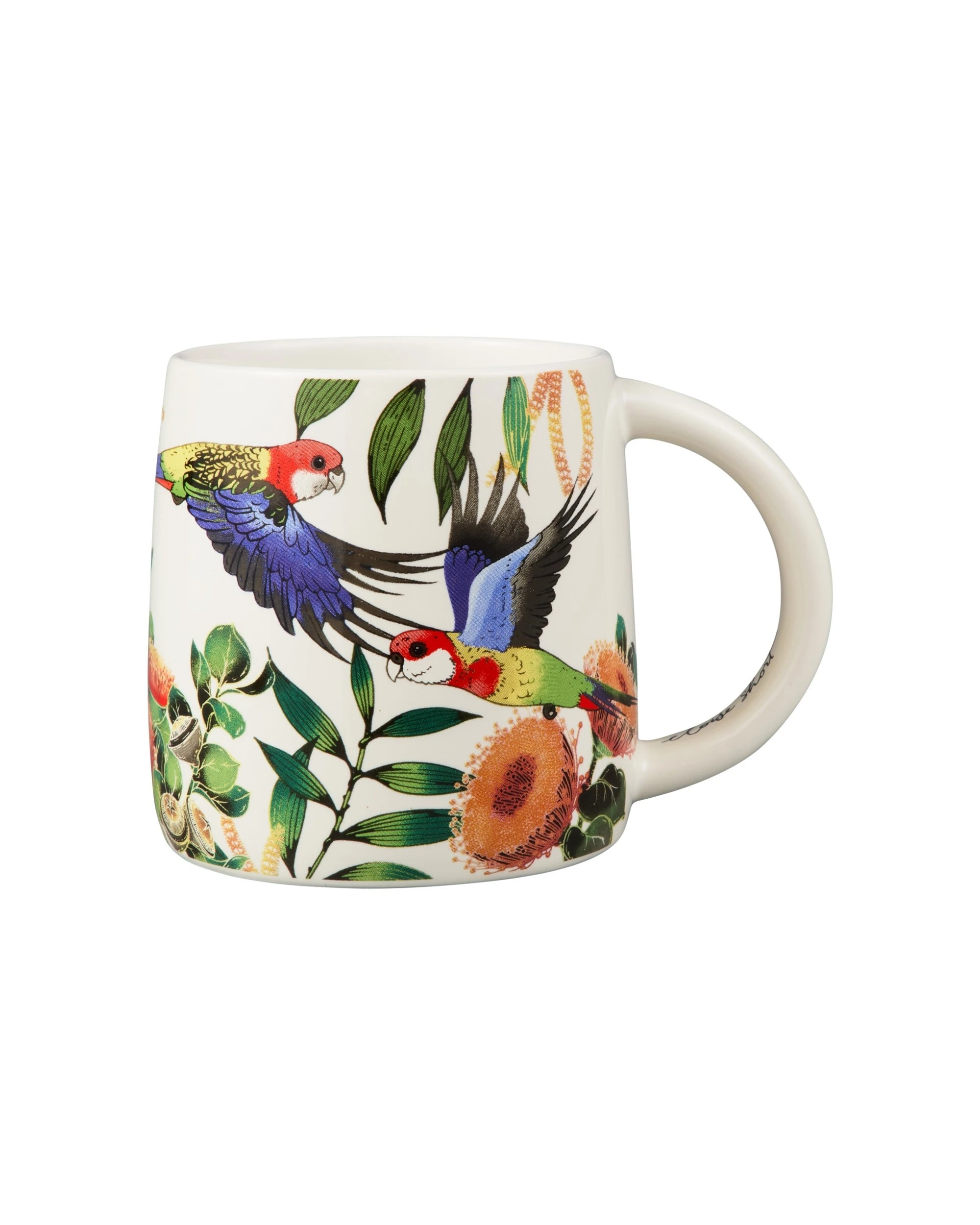 1 Maxwell & Williams Eloise Short Native Grace Eastern Rosella Porcelain Coffee Mug 350ml - Multi, 1 of 1