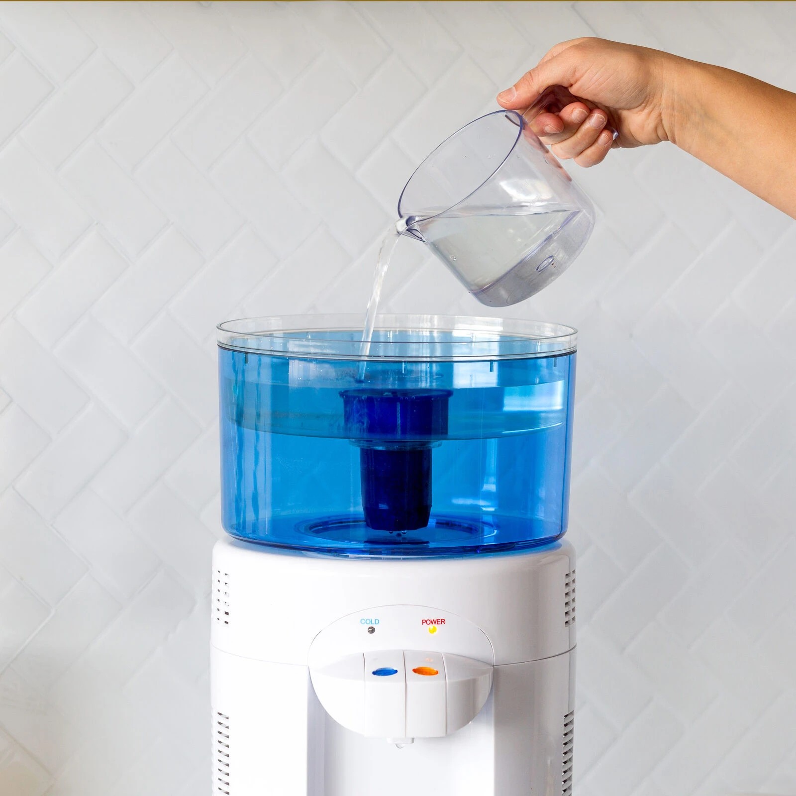 4 Lenoxx 5l Bench Top Water Cooler Filter Dispenser Chiller Cooling Cold Dual Tap
 - White, 4 of 7