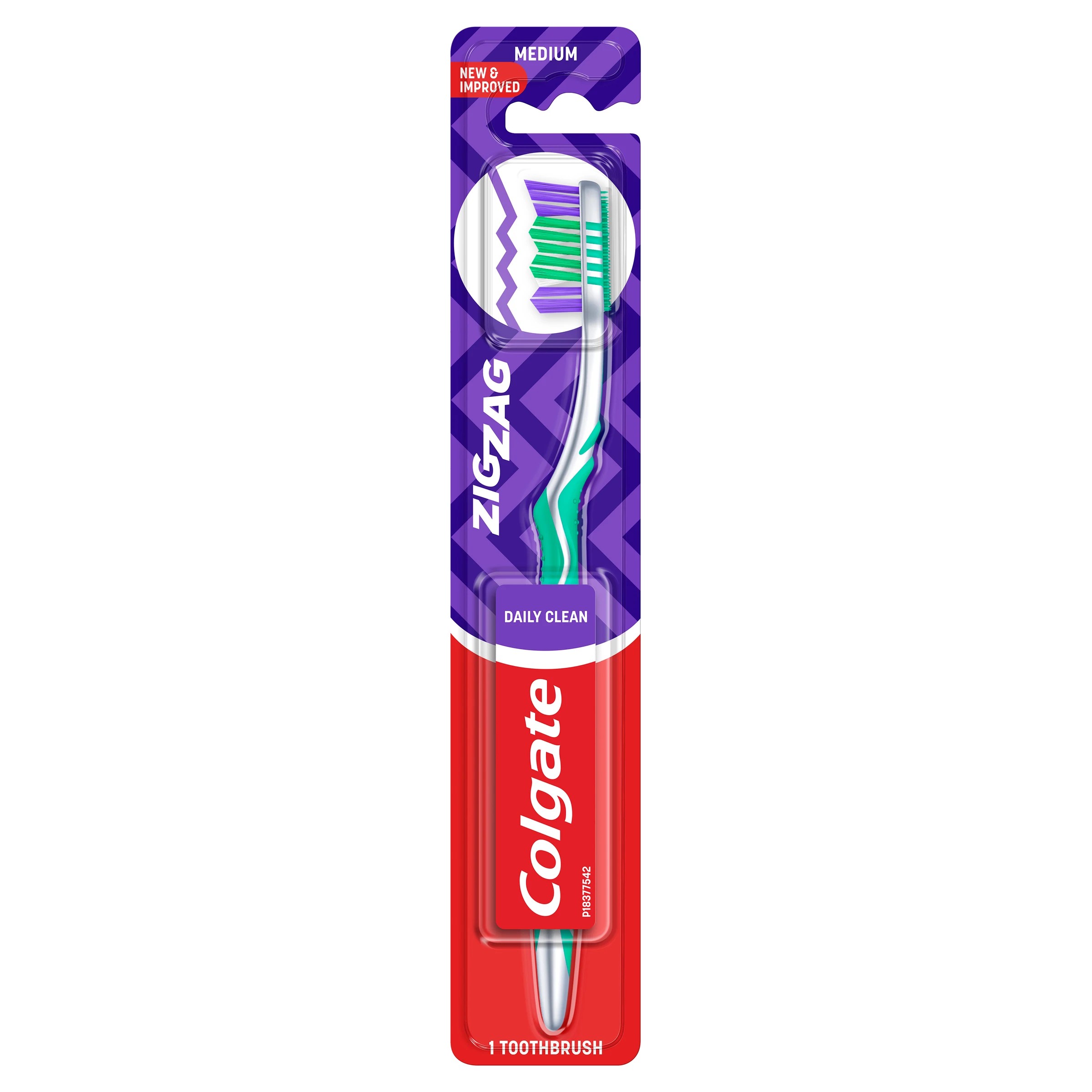 1 Colgate Zig Zag Medium Bristles Manual Toothbrush, 1 of 2