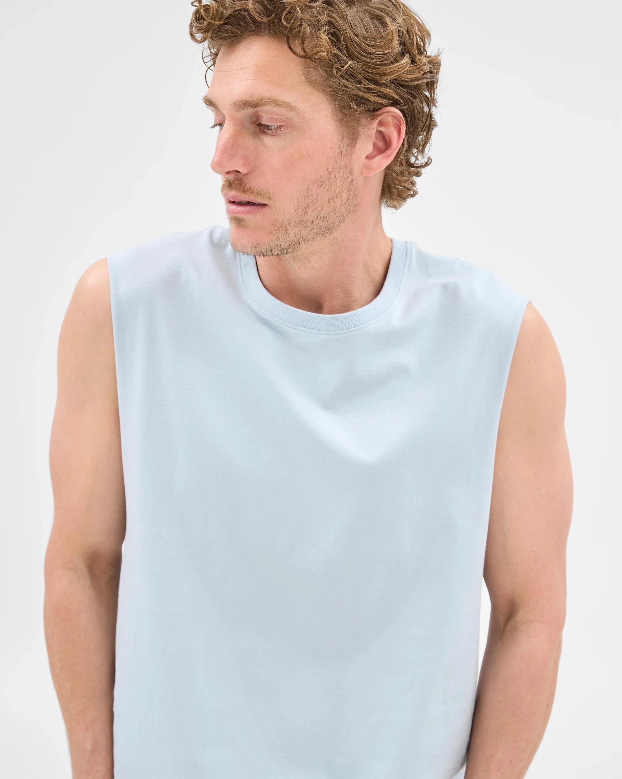 2 Target Australian Cotton Plain Tank Top LIGHT BLUE, 2 of 5