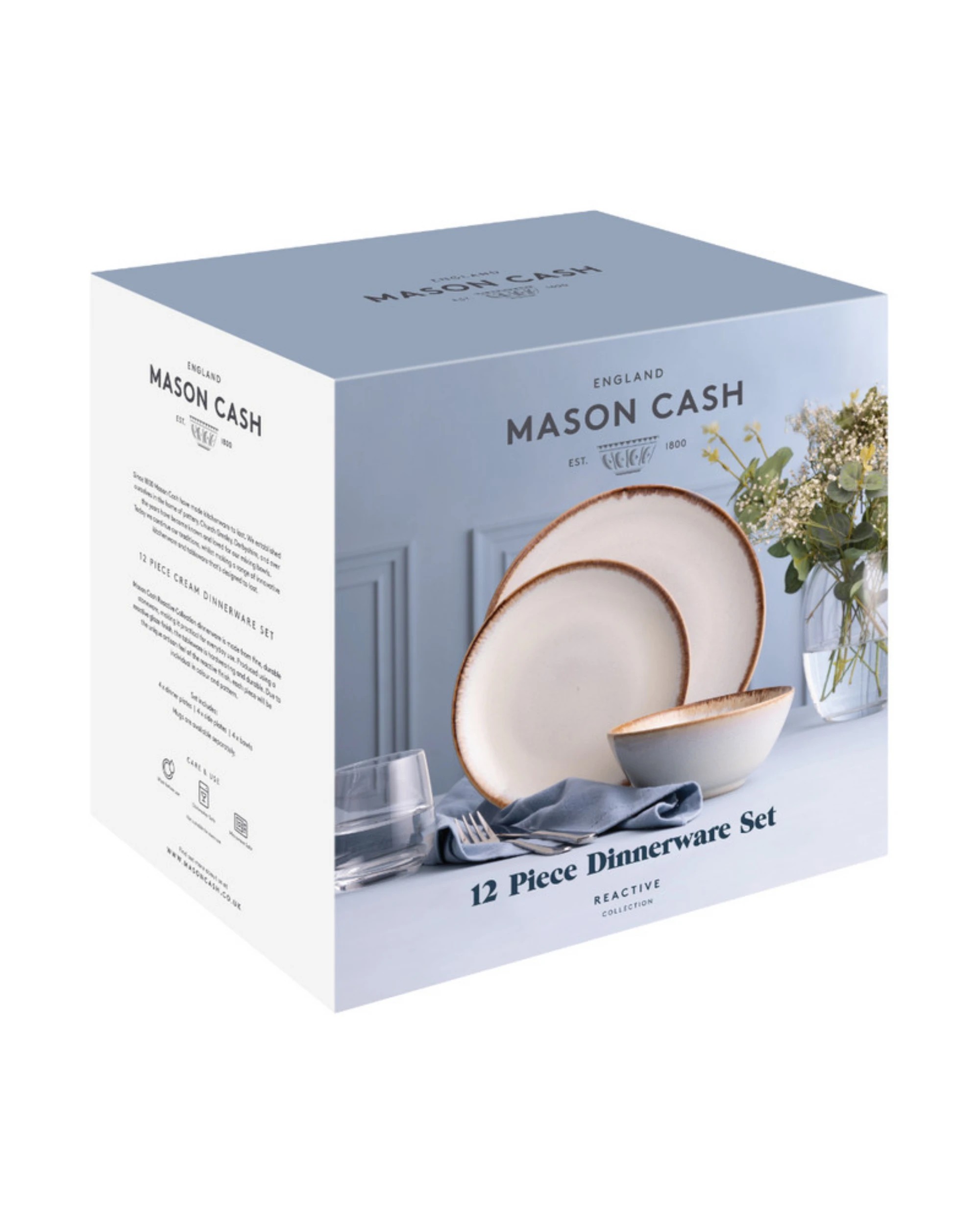 2 Mason Cash Reactive Glaze 12 Piece Dinner Set - Grey, 2 of 3