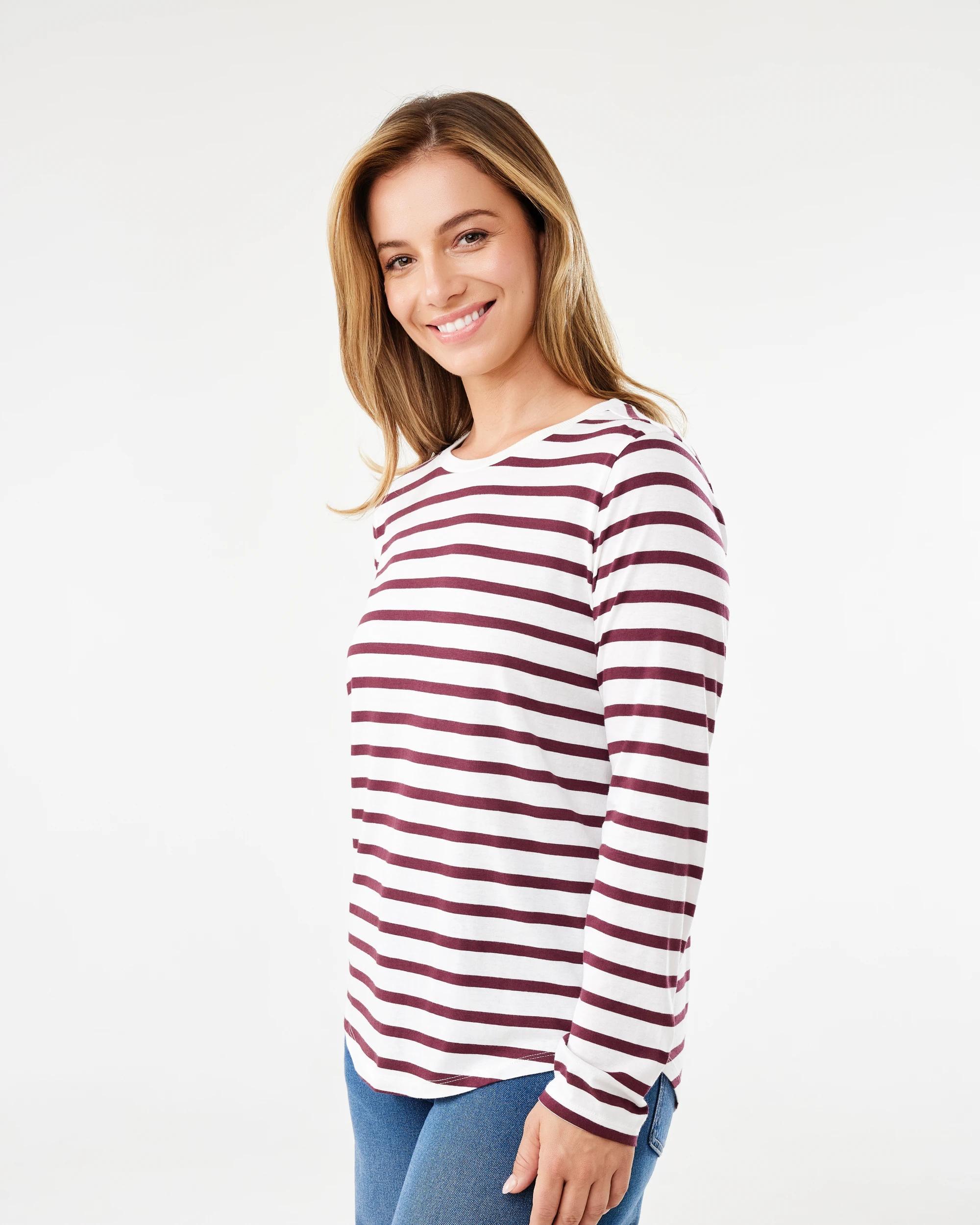 2 Long Sleeve Cotton Modal Print T-shirt Port Strp, 2 of 6