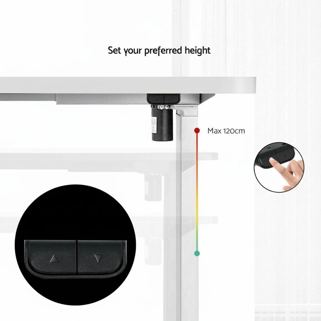 6 Artiss Standing Desk Motorised Sit Stand Desks  140CM - White, 6 of 7