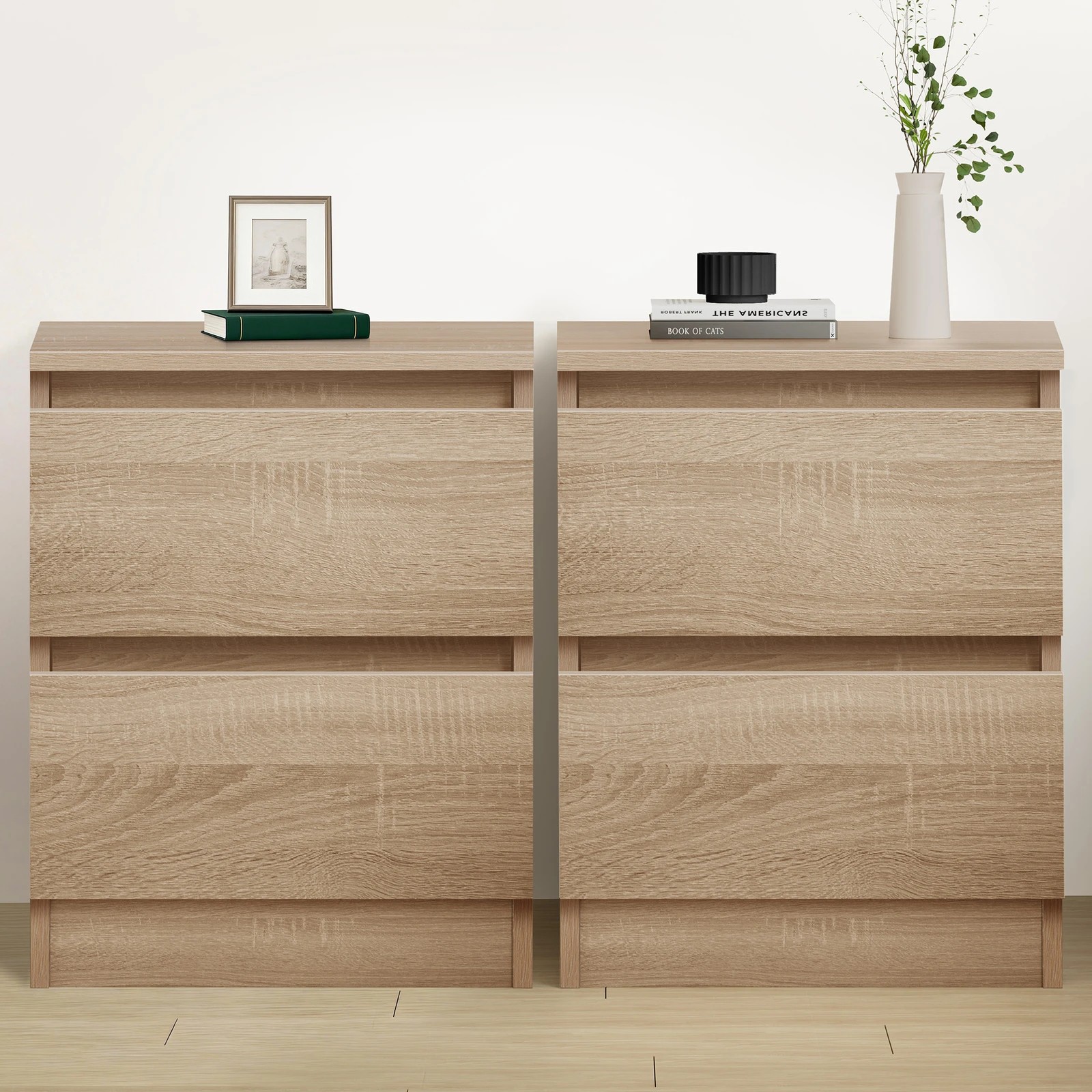 10 Alfordson 2x Bedside Table Nightstand Storage Cabinet Side End Table - Oak, 10 of 10