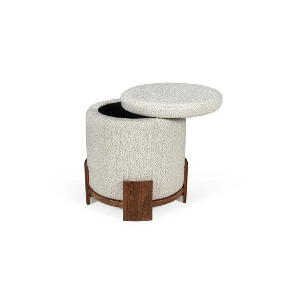 4 La Grace Home Barrel Storage Pouf - Brown, 4 of 5