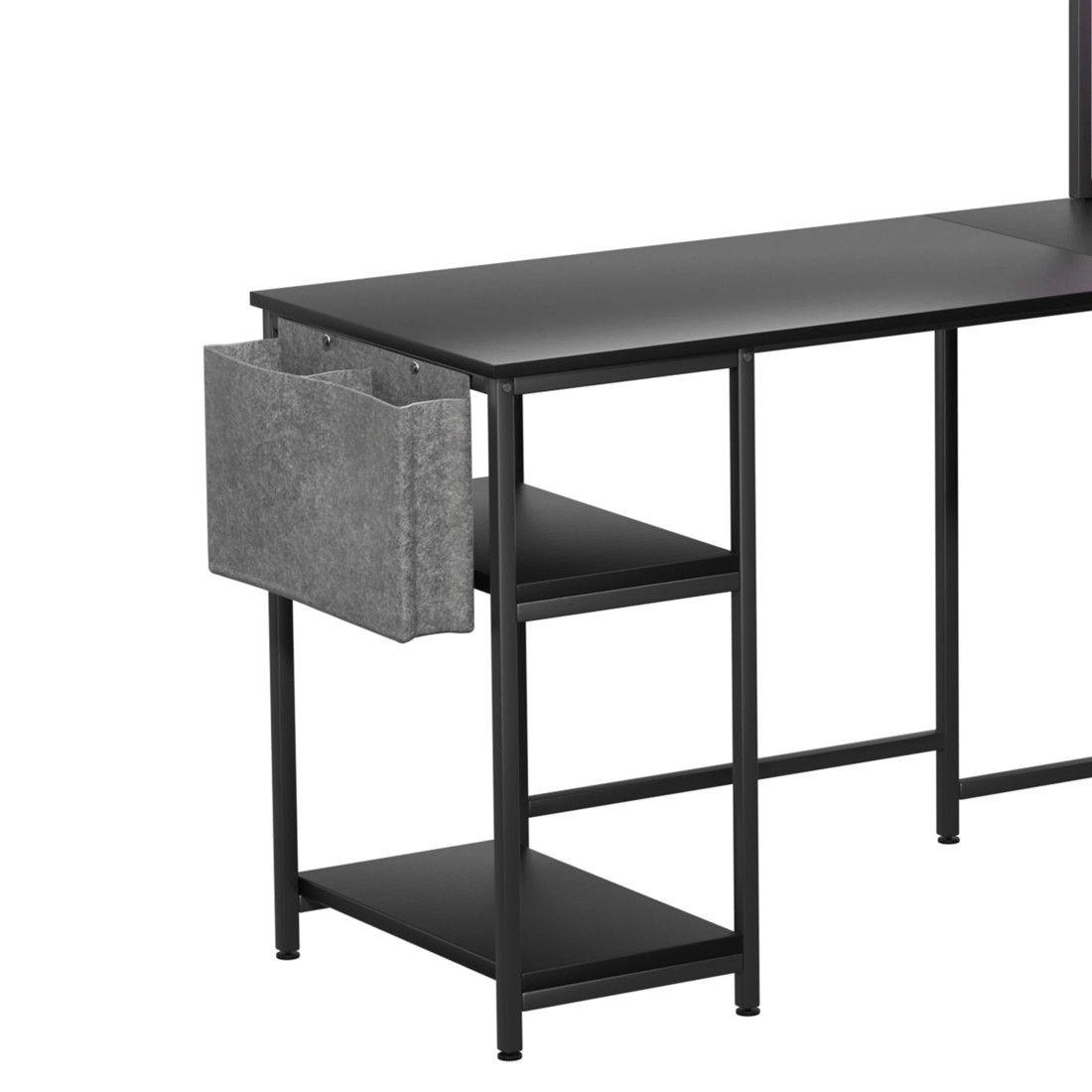 4 Levede L-shaped Led Computer Desk - Black, 4 of 6