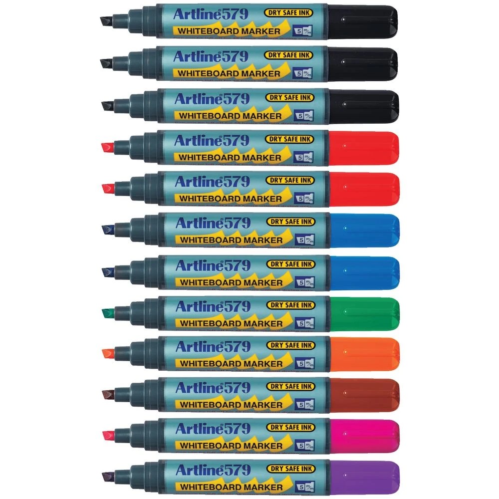 2 Artline 579 Whiteboard Markers Chisel Assorted 12 Pack, 2 of 2
