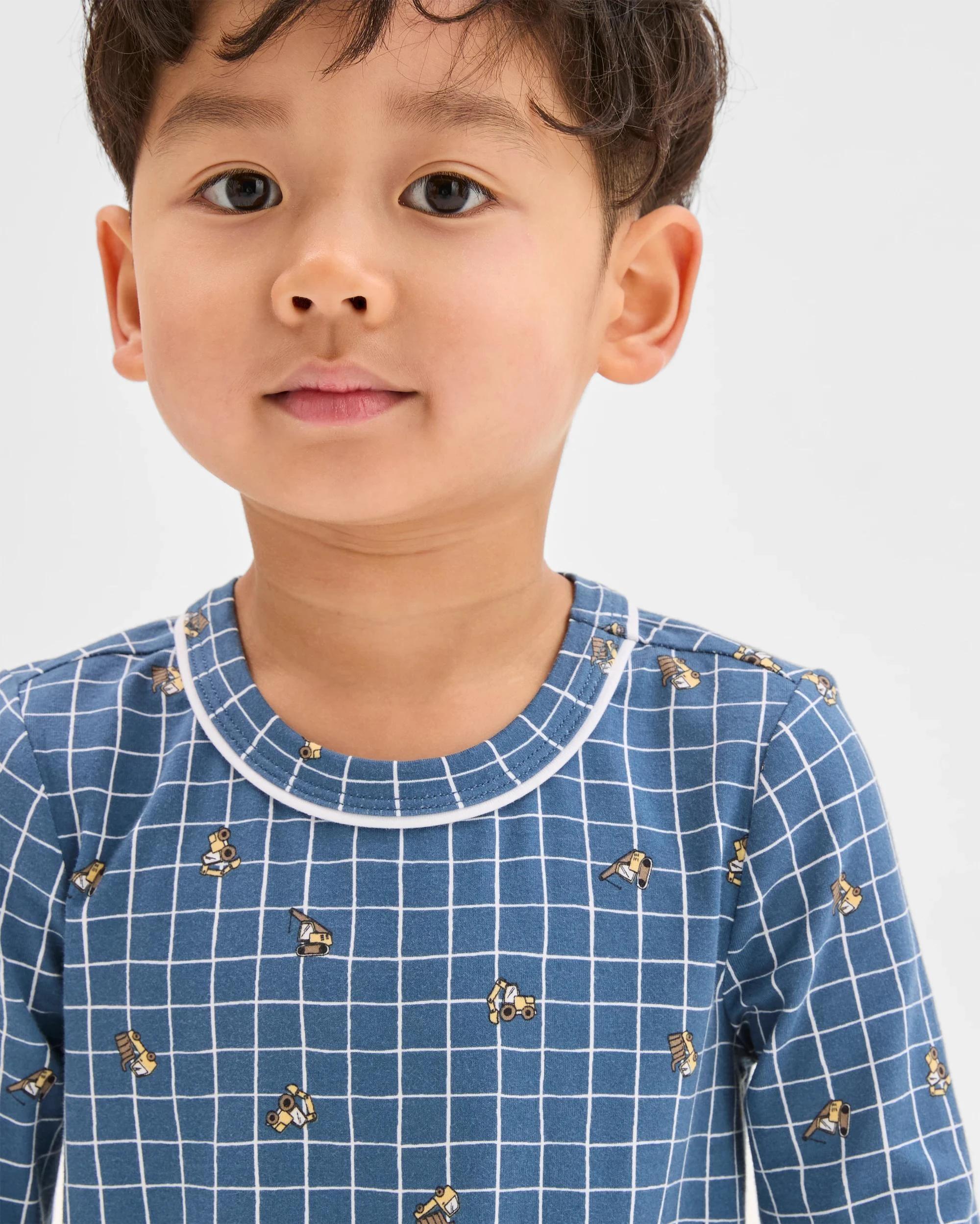 6 Target Kids Bamboo Younger Boys Long Sleeve Top and Pants Pyjama Set BLUE CONSTRUCTION, 6 of 10