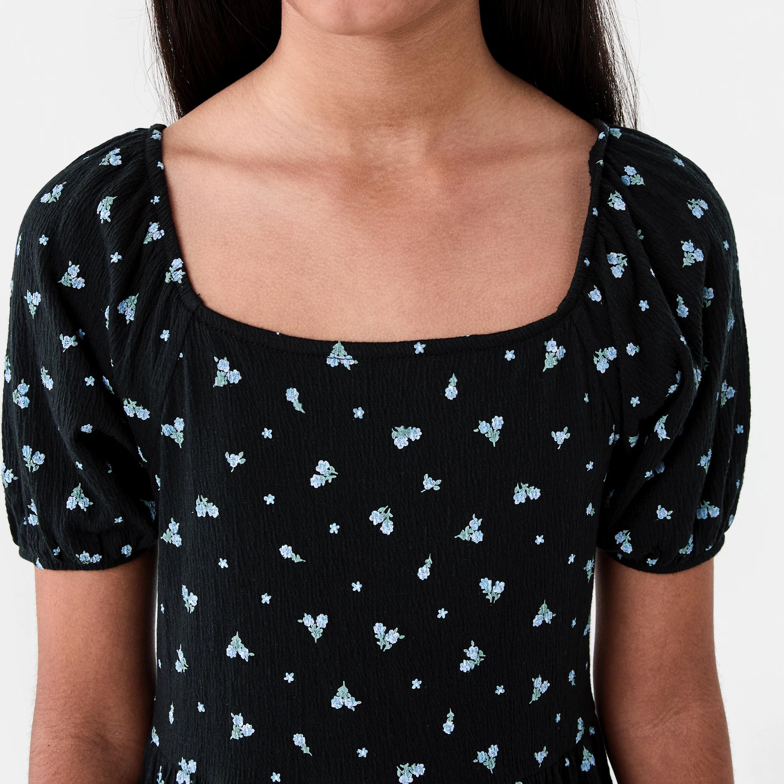 4 Crinkle Dress Blck Florl, 4 of 8