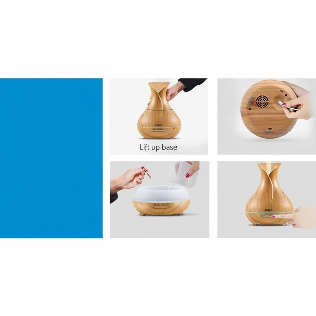 7 Devanti Aroma Diffuser Aromatherapy Light Wood 400ml Essential Oil Humidifier Quiet Timer Auto Shut Off Relaxing - Brown, 7 of 8