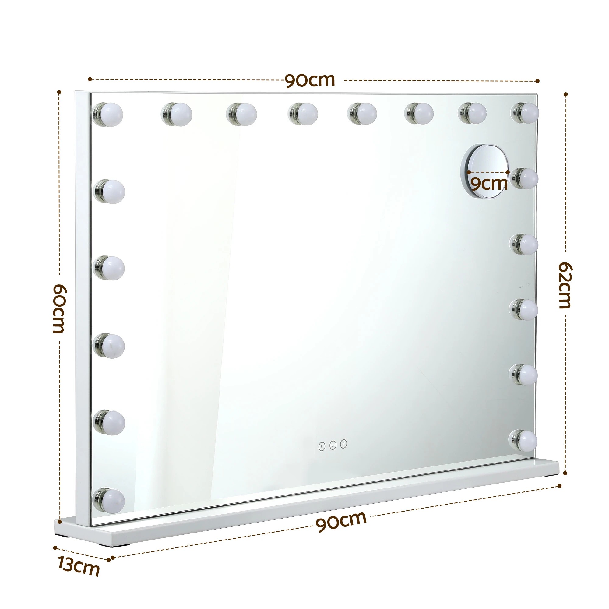3 Embellir 90x60cm Makeup Mirror Large Hollywood Vanity Mirror with 18 Dimmable LED Bulbs - White, 3 of 8