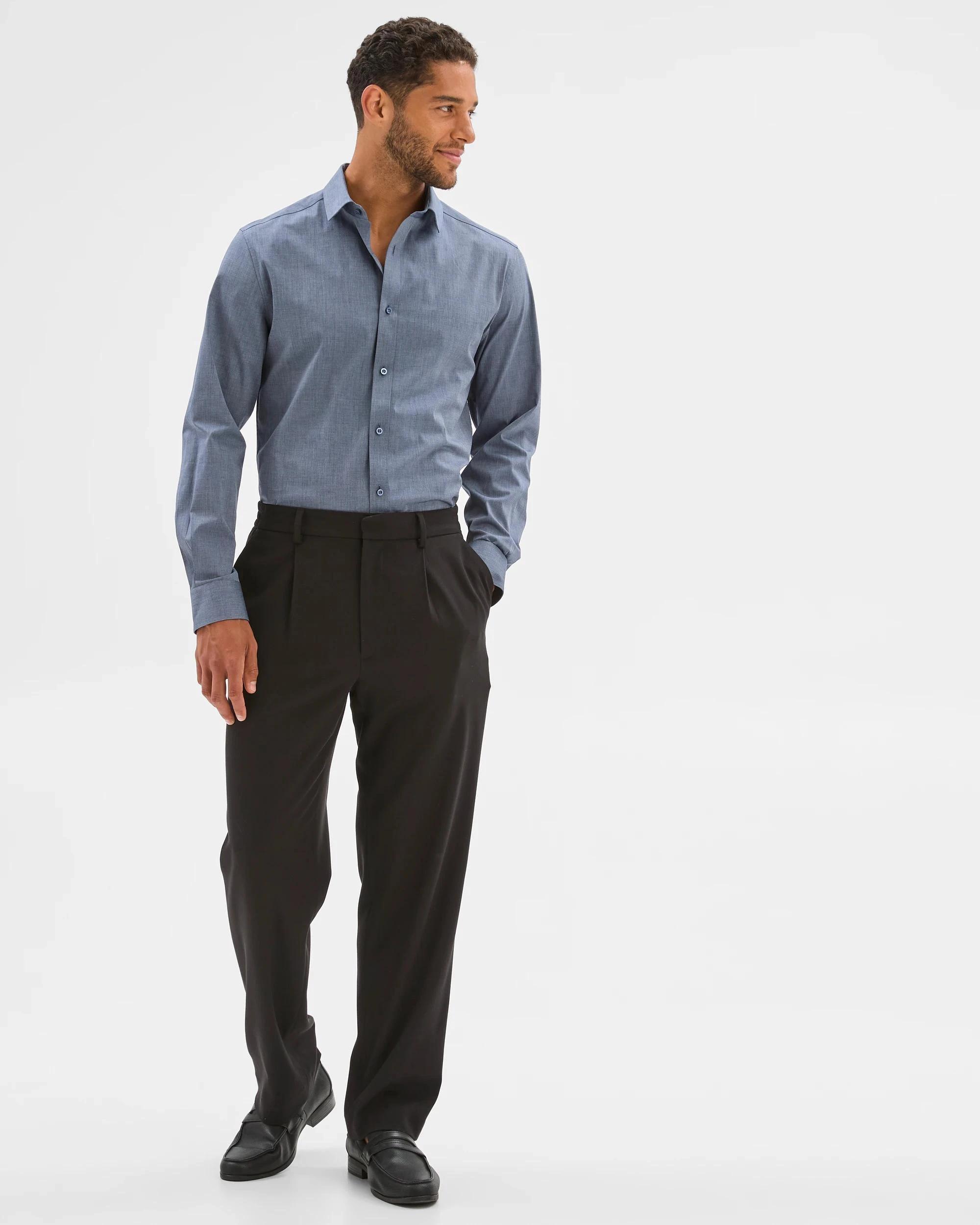 2 Slim Stretch Shirt - Preview MID BLUE, 2 of 6