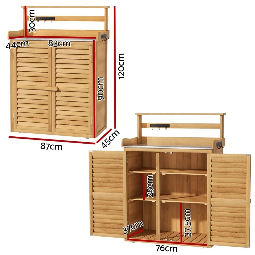 3 Gardeon Outdoor Storage Cabinet Box - Natural, 3 of 5