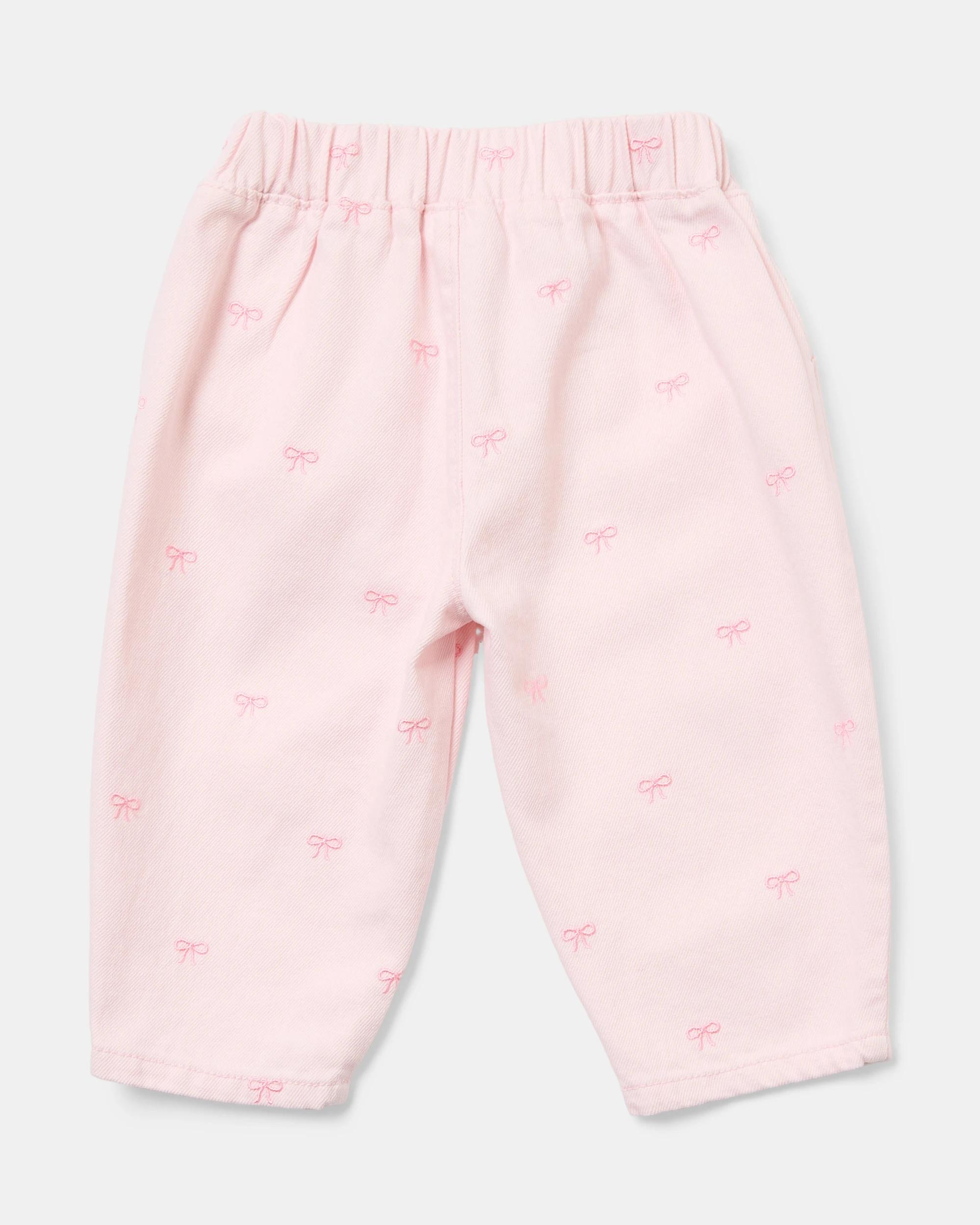 2 Cotton Embroidered Denim Jeans Bows, 2 of 3