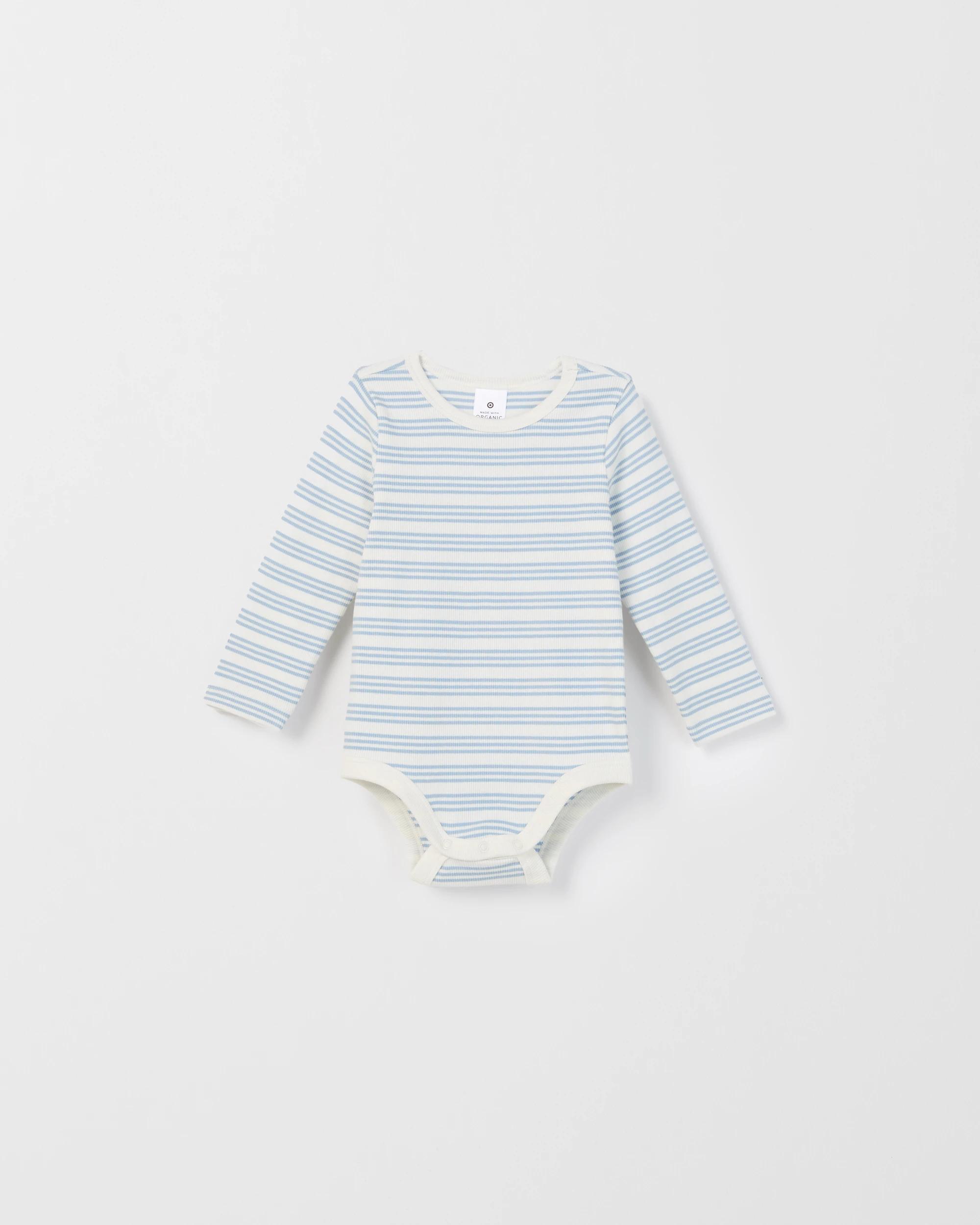 2 Target Baby Baby Organic Cotton 3 Pack Long Sleeve Rib Bodysuit STRIPE, 2 of 5