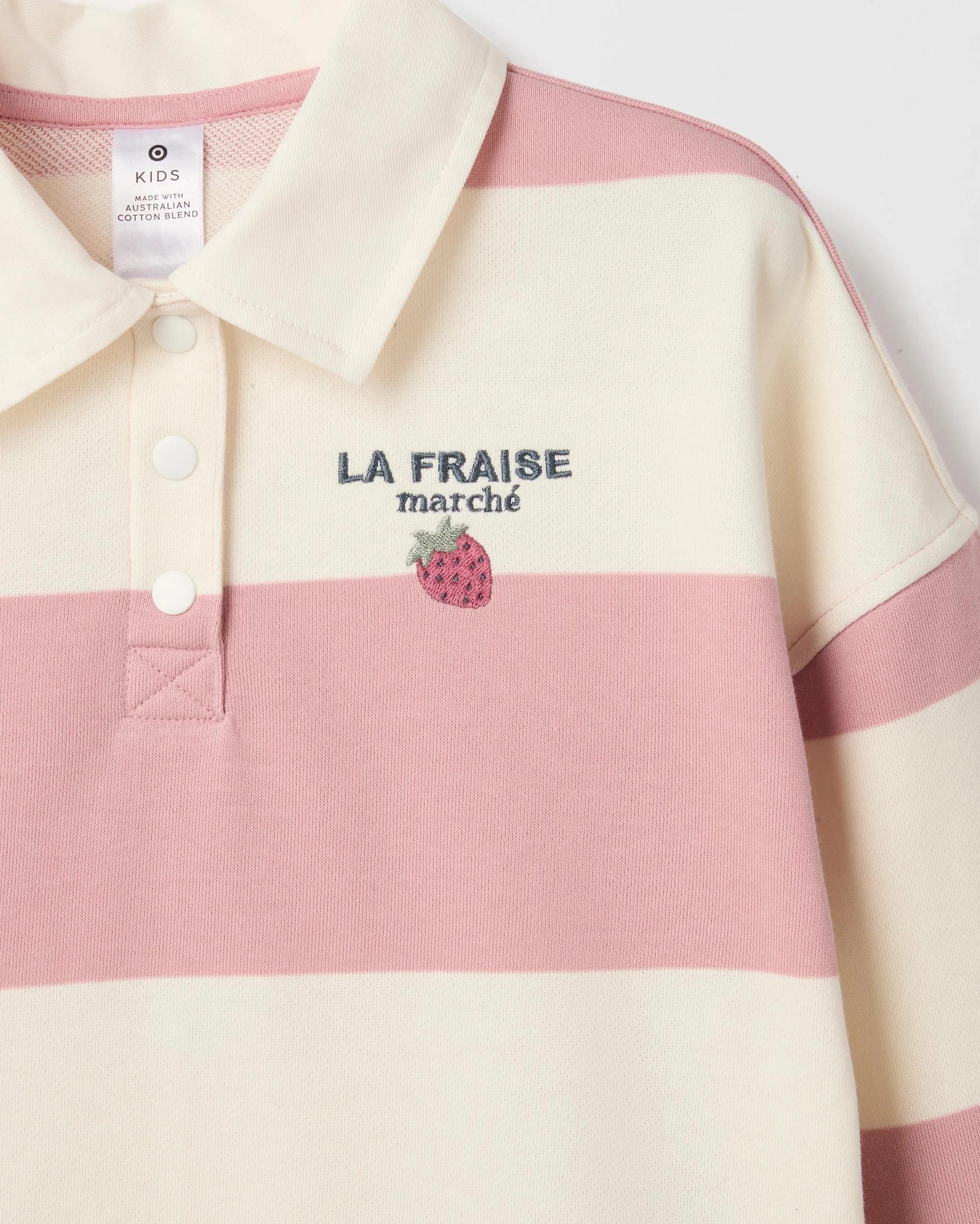 2 Target Australian Cotton Blend Striped Rugby Top and Shorts Set PINK, 2 of 3