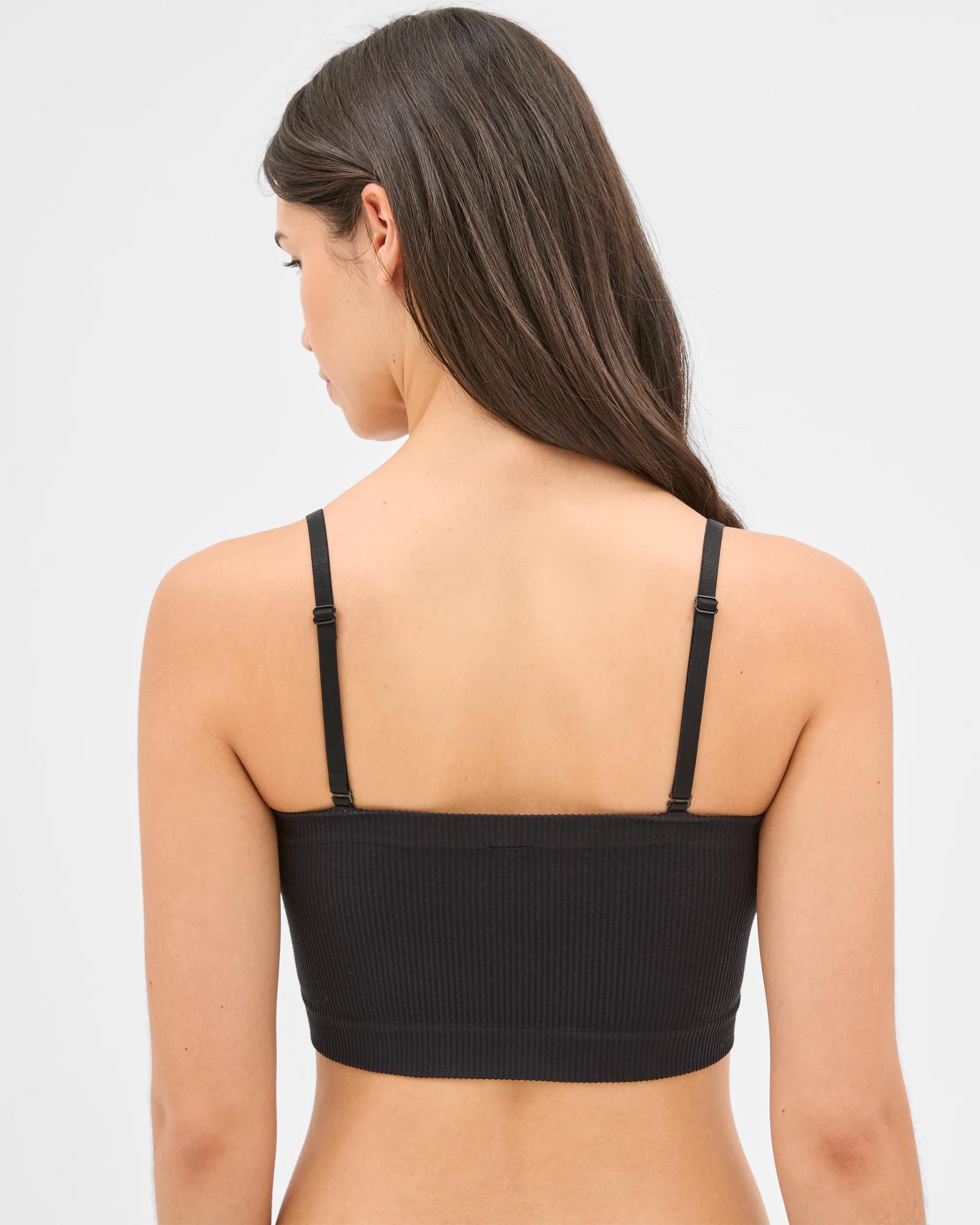 3 Ribbed Seamfree Bandeau Crop Top - Lily Loves BLACK, 3 of 4