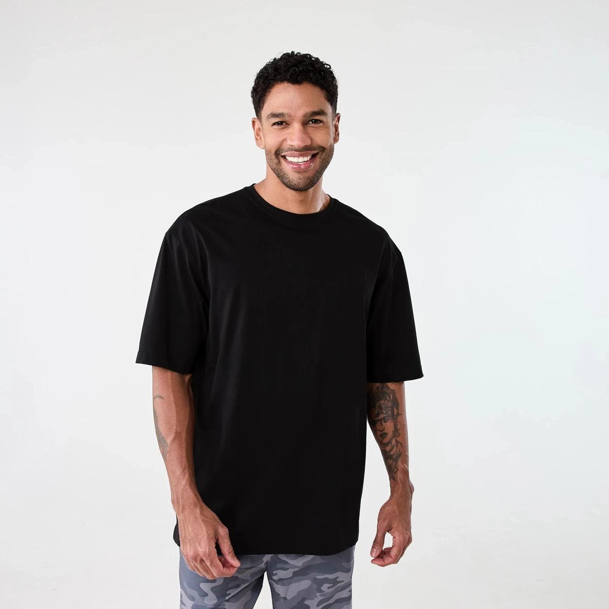 1 Active Mens Oversized Training T-shirt BLACK, 1 of 6
