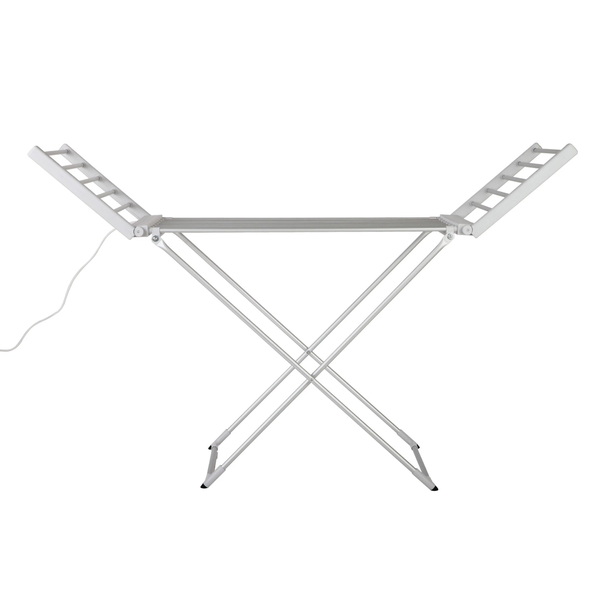 1 Devanti Electric Heated Towel Rail Rack 18 Bars Freestanding Clothes Dry Warmer - Silver, 1 of 8