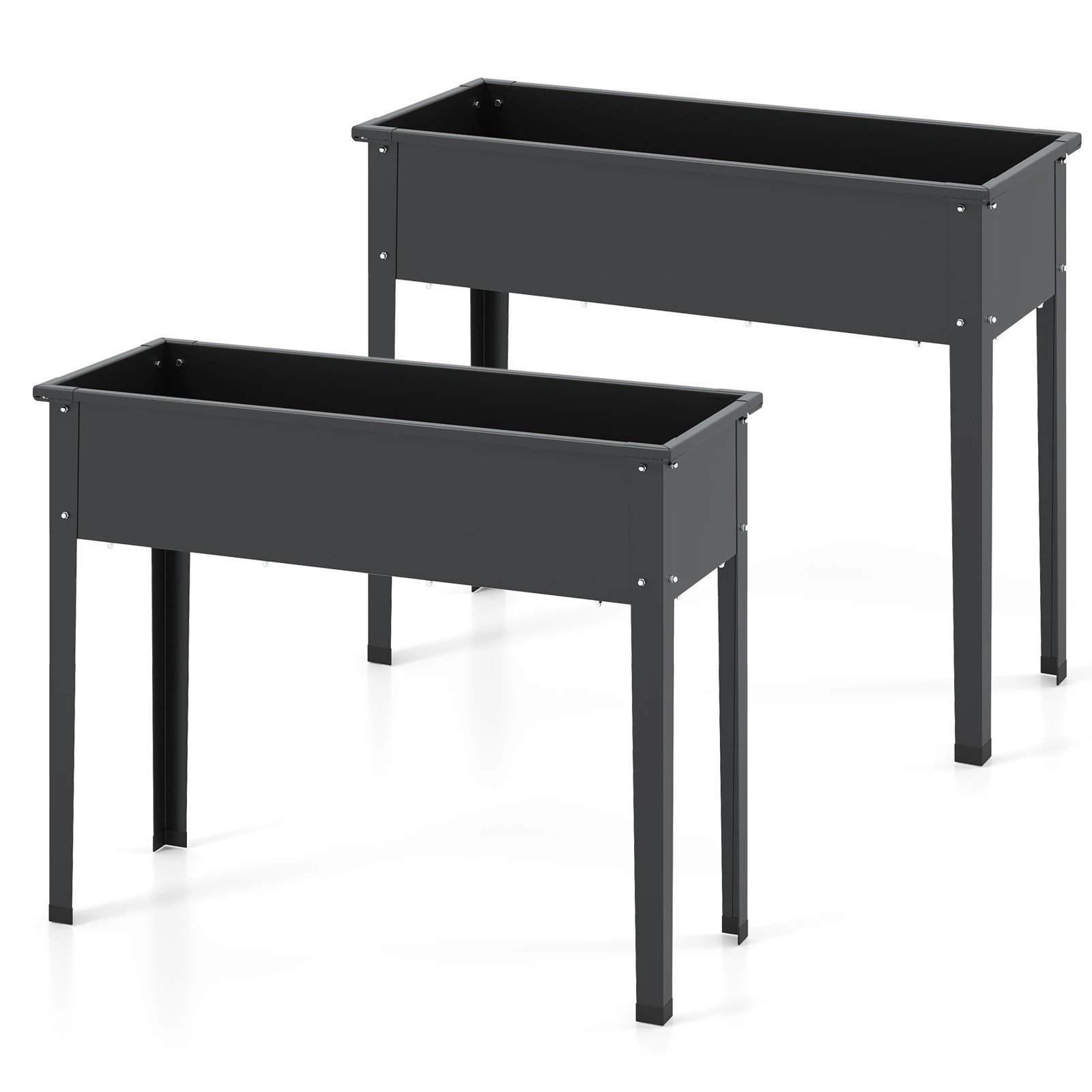 1 Costway Raised Garden Bed Elevated Metal Planter Box w/Drainage Holes 100x40x80CM, 1 of 4