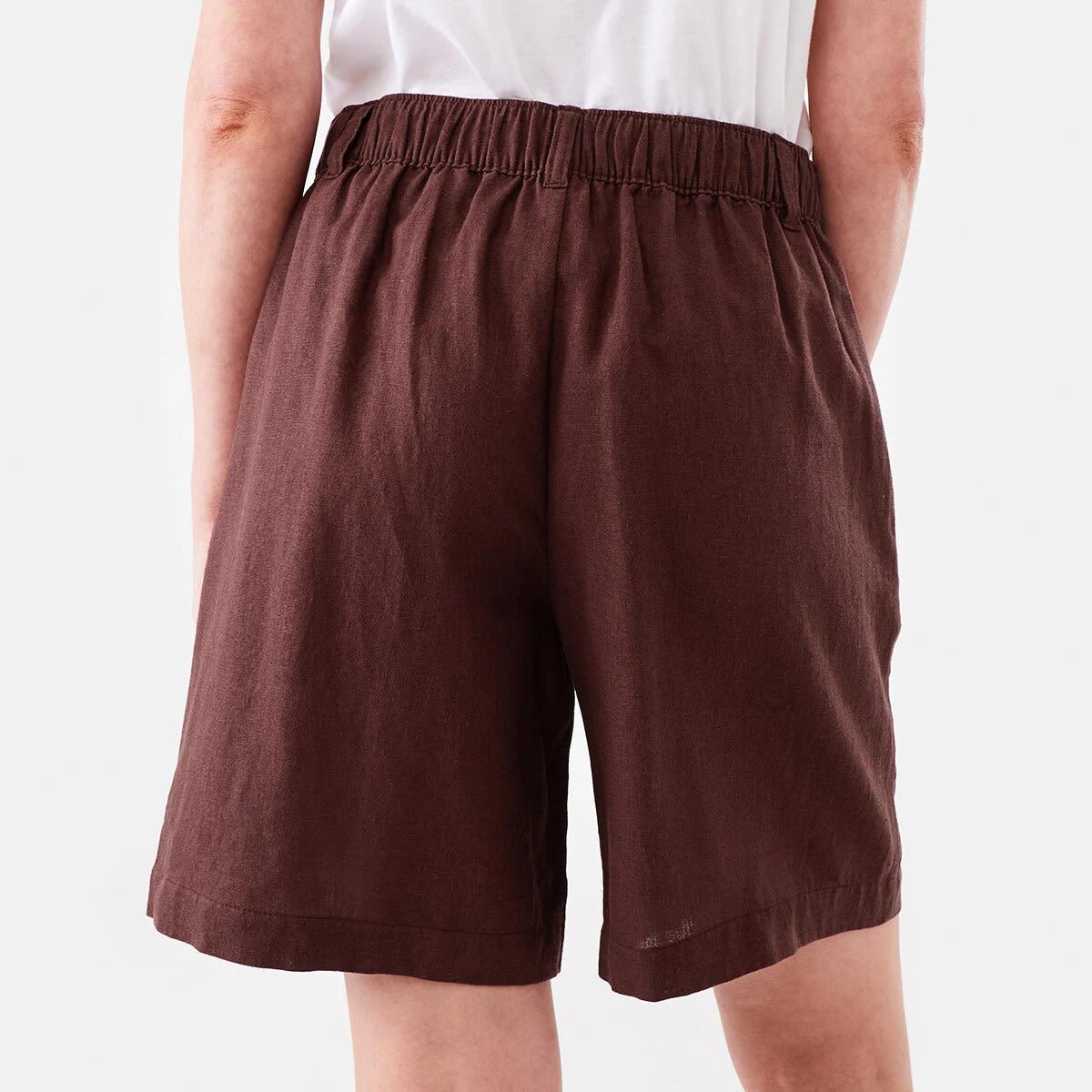 3 Linen Blend Bermuda Shorts Bnt Mroon, 3 of 6