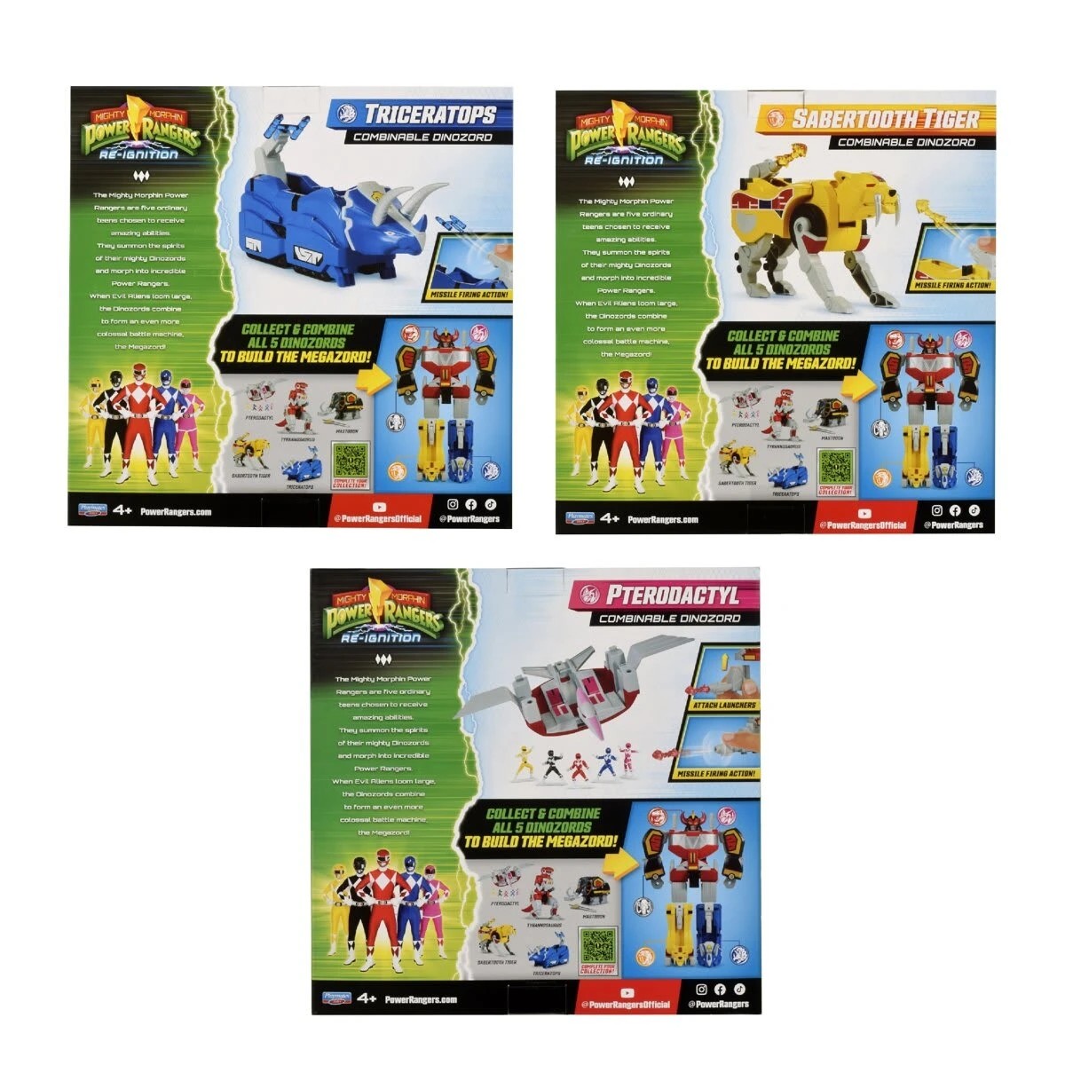 9 Mighty Morphin Power Rangers Re-Ignition Combinable Dinozord Toy - Assorted, 9 of 9
